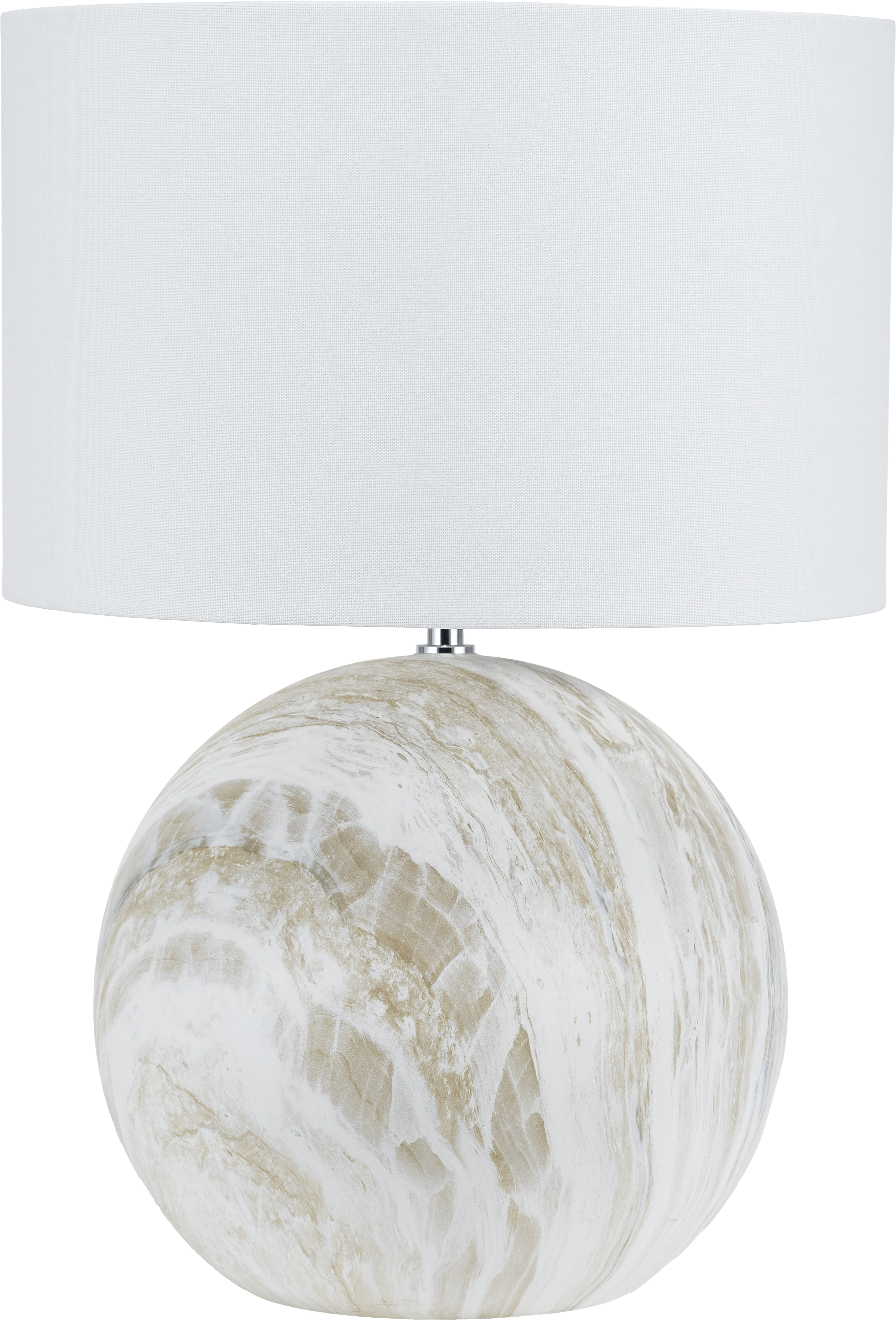Viejo Grey Stone Effect Large Ceramic Table Lamp White Cotton Mix Shade