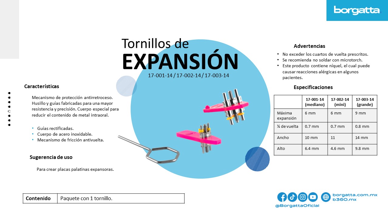 Tornillos de Expansión Borgatta Mini Mediano Grande