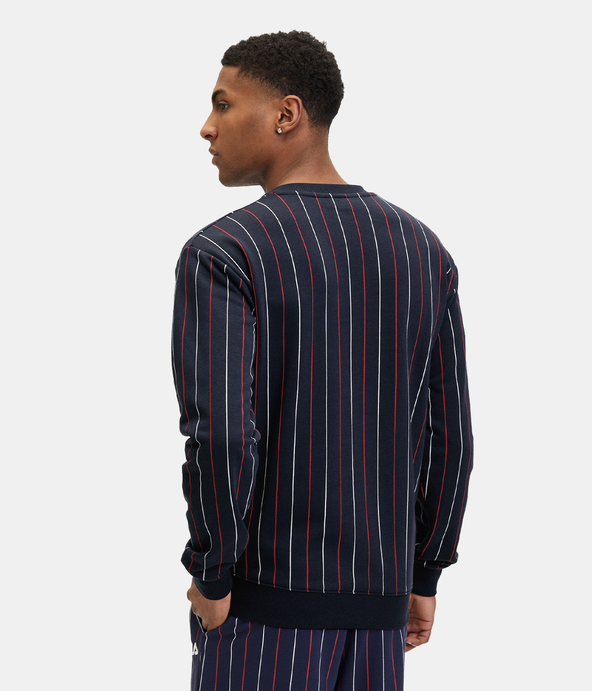 Fila Sweater Lobito pinstriped crew Black Iris Two Color Stiped