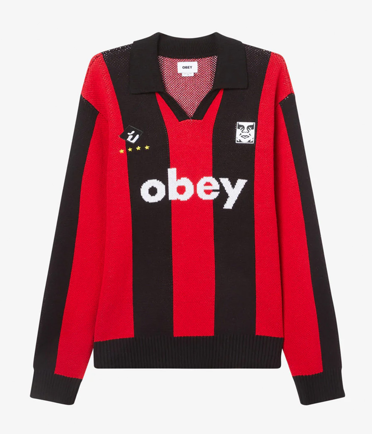 Obey Sweater Soccer Jersey Red Multi