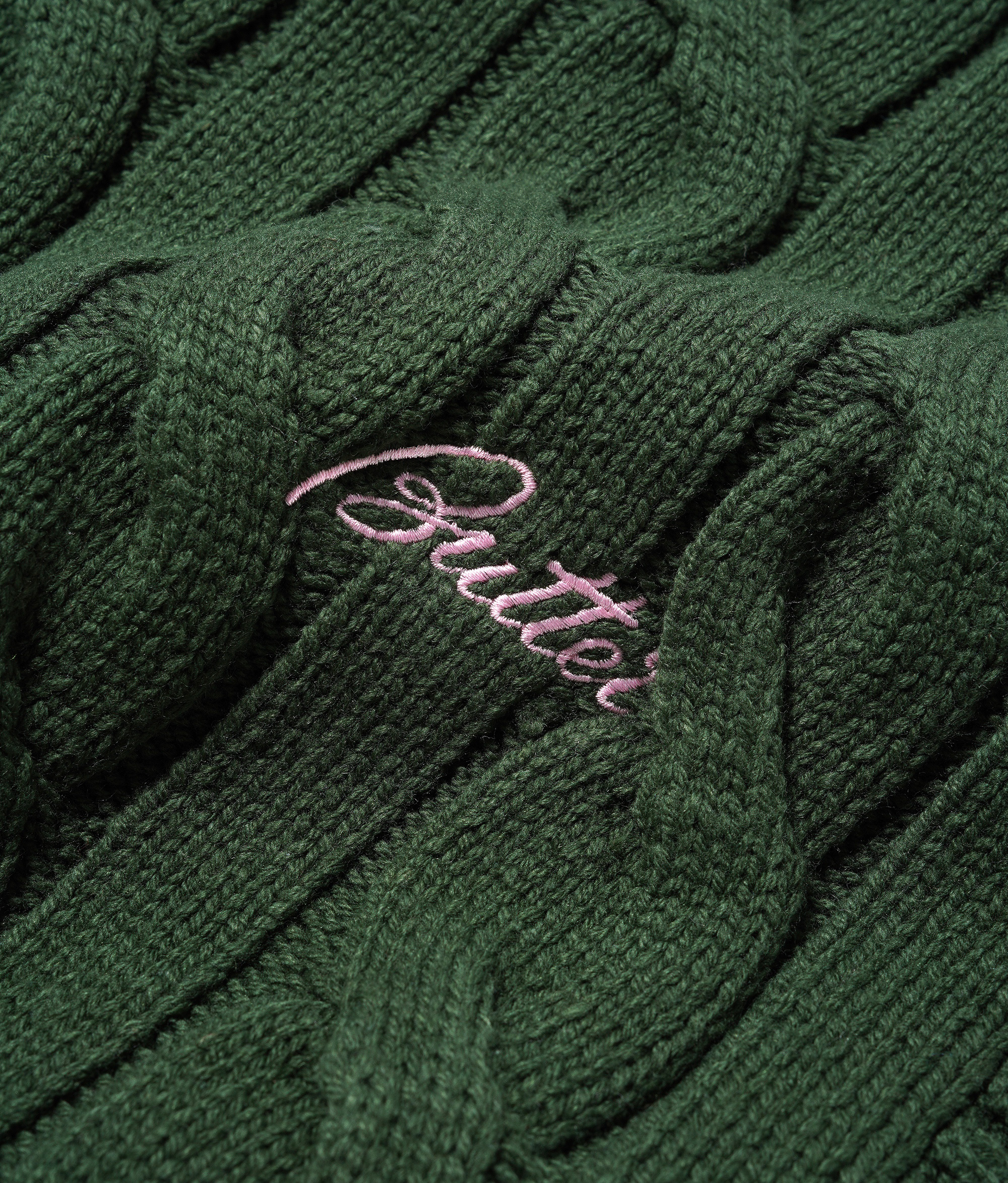 【BUTTER GOODS】 CABLE KNIT VEST : FOREST Butter Goods Cable Knit Vest Forest
