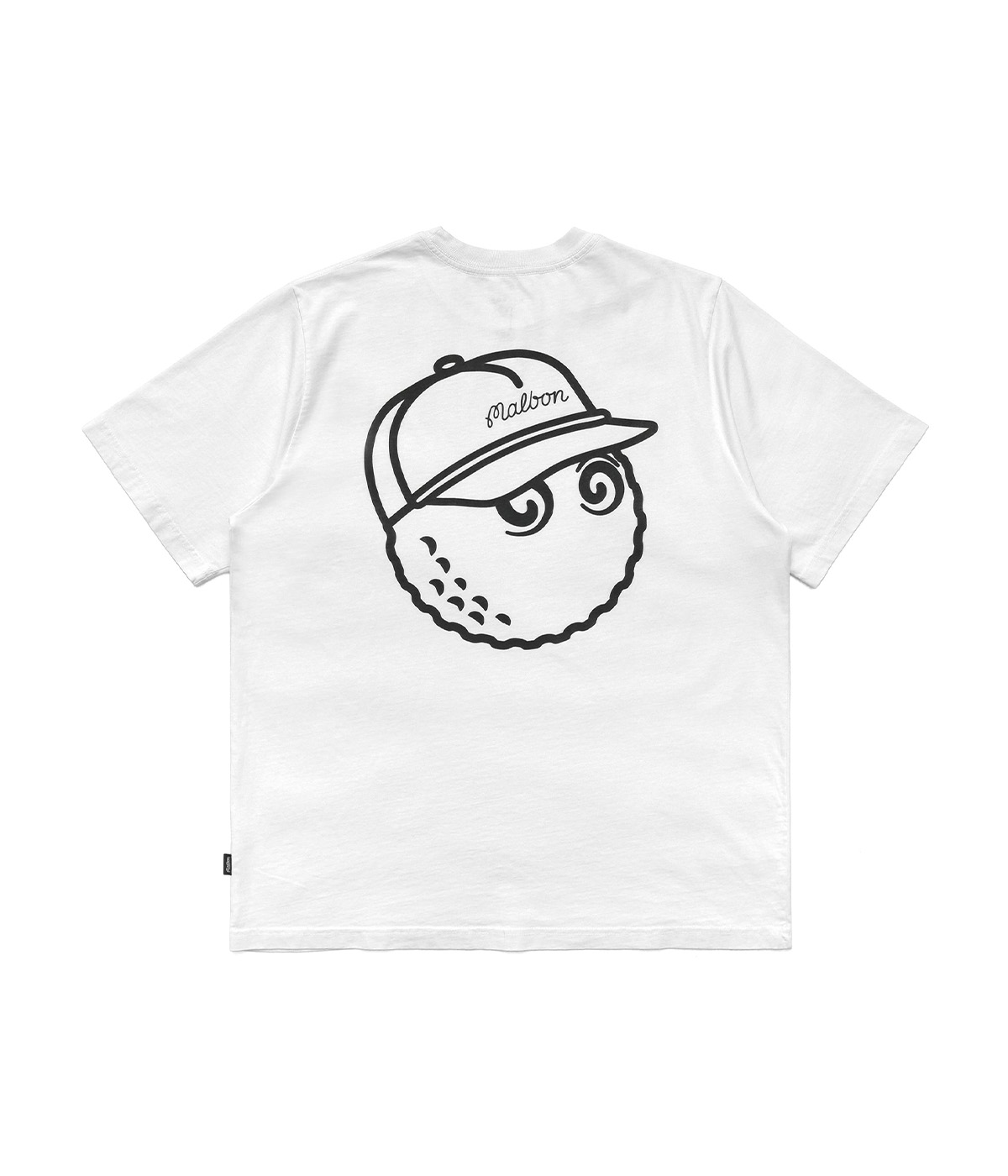 【MALBON GOLF】 M Bucket Uni Round T-Shirt (UNISEX) / 追跡付 Malbon Golf T-shirt Baldwin Buckets Knockout White