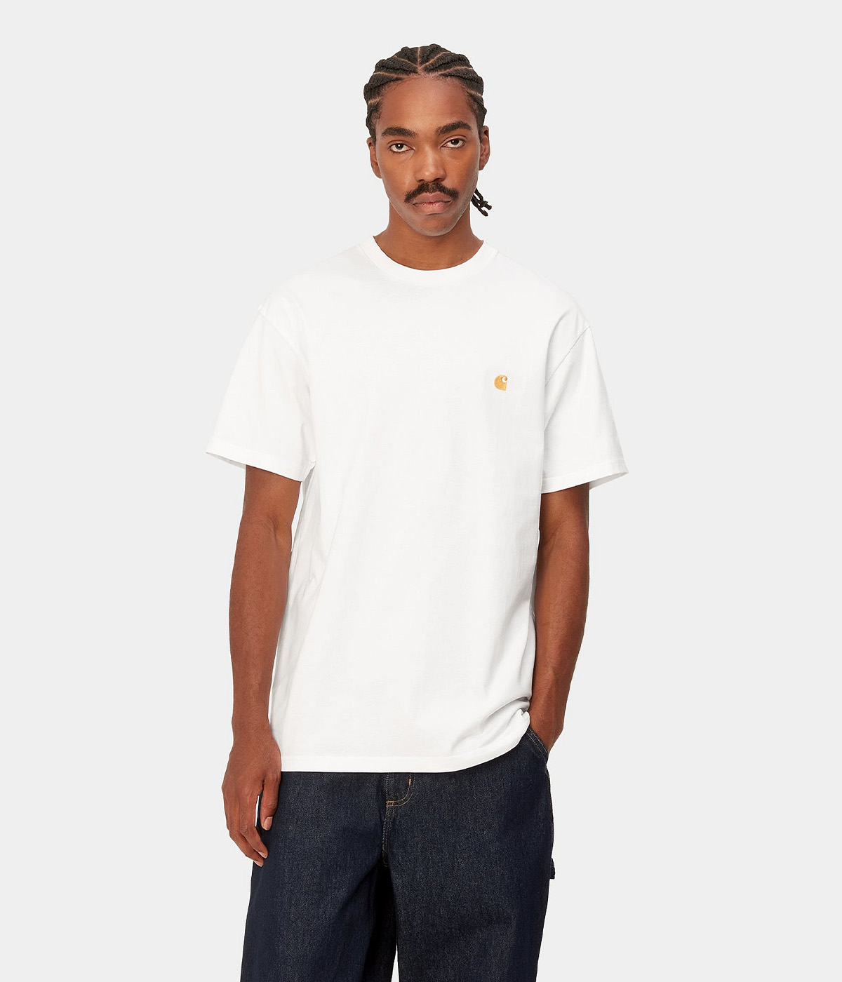 Carhartt - T-shirt S/S Chase - White/Gold - XL