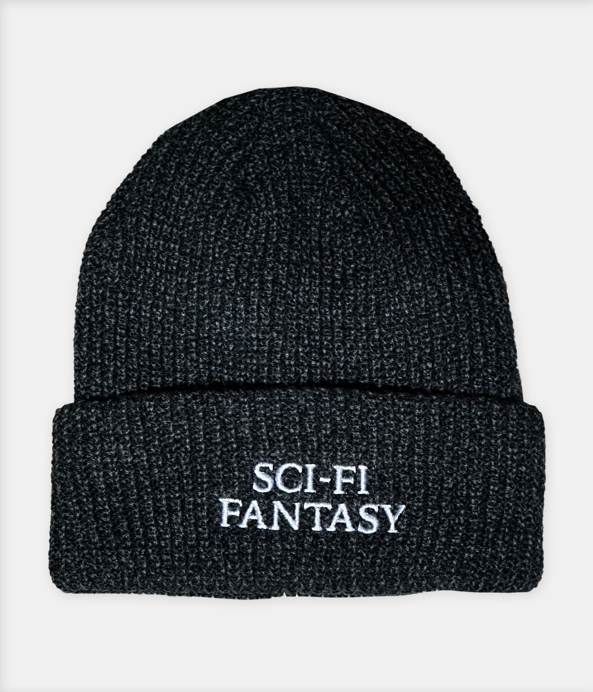 Sci-Fi Fantasy - Mixed Yarn Logo Beanie - Black/Grey - One Size