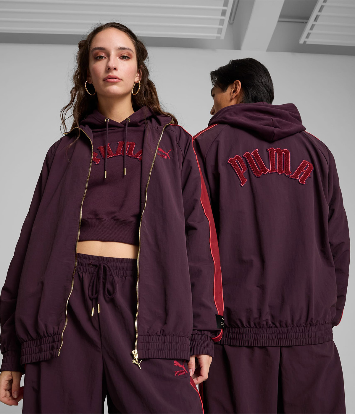 Puma burgundy tracksuit shop
