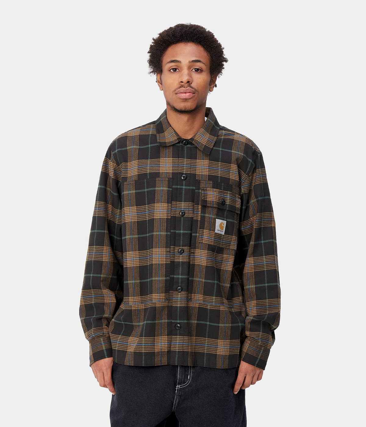 Carhartt Shirt L S Hadley Hadley Check Black