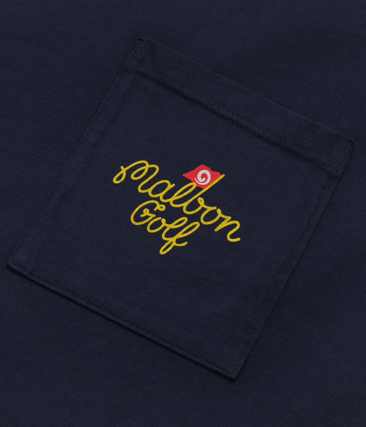 Malbon Golf T-shirt Players SS Pocket Navy