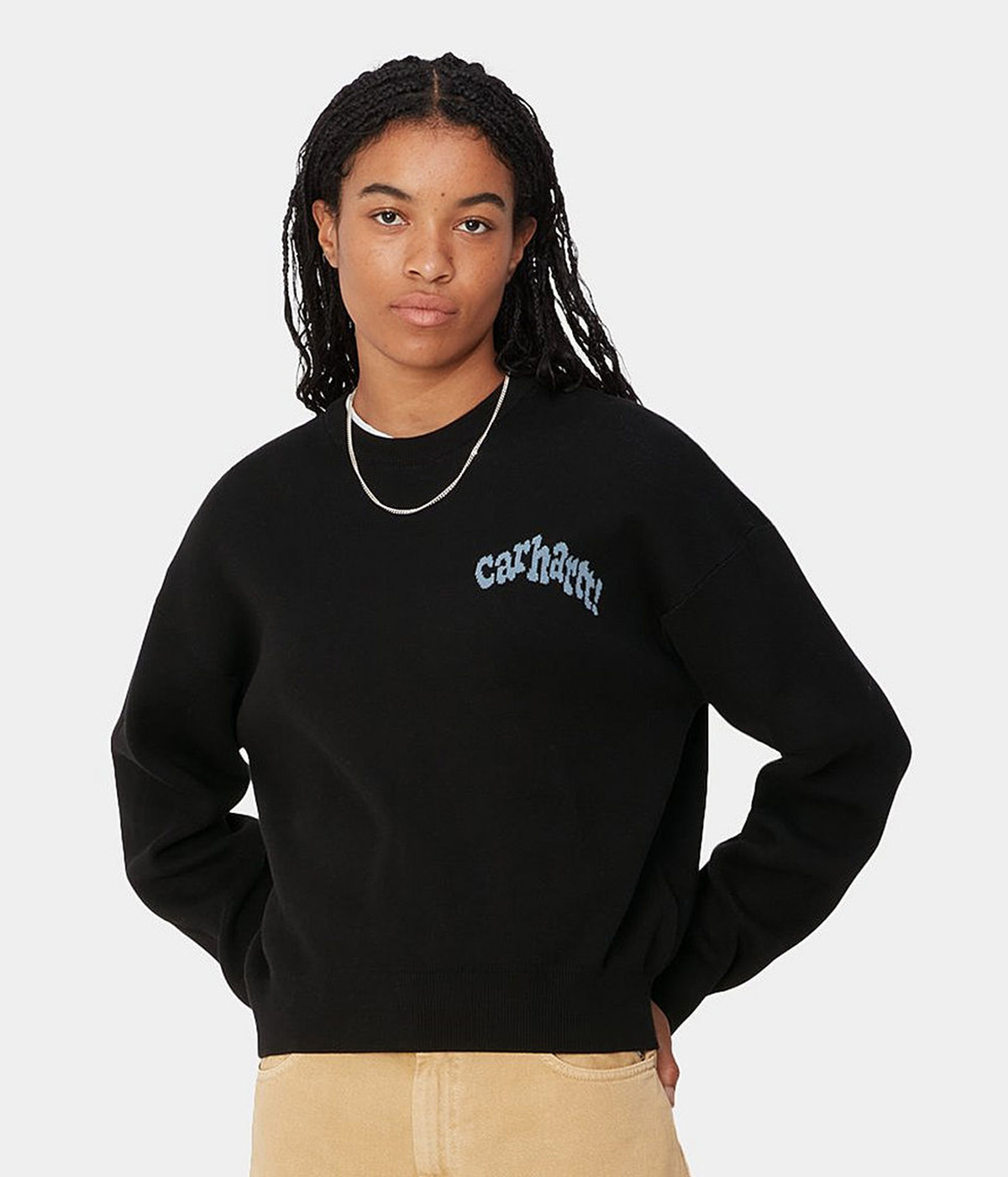 Carhartt Sweater W Amour Black Misty Sky