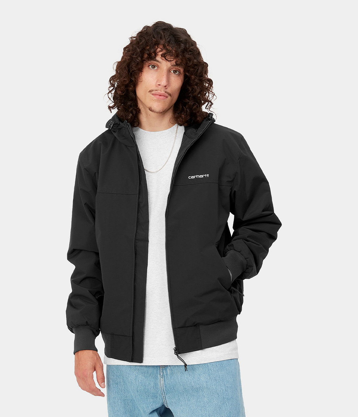 Carhartt Jacket Hooded Sail Black White