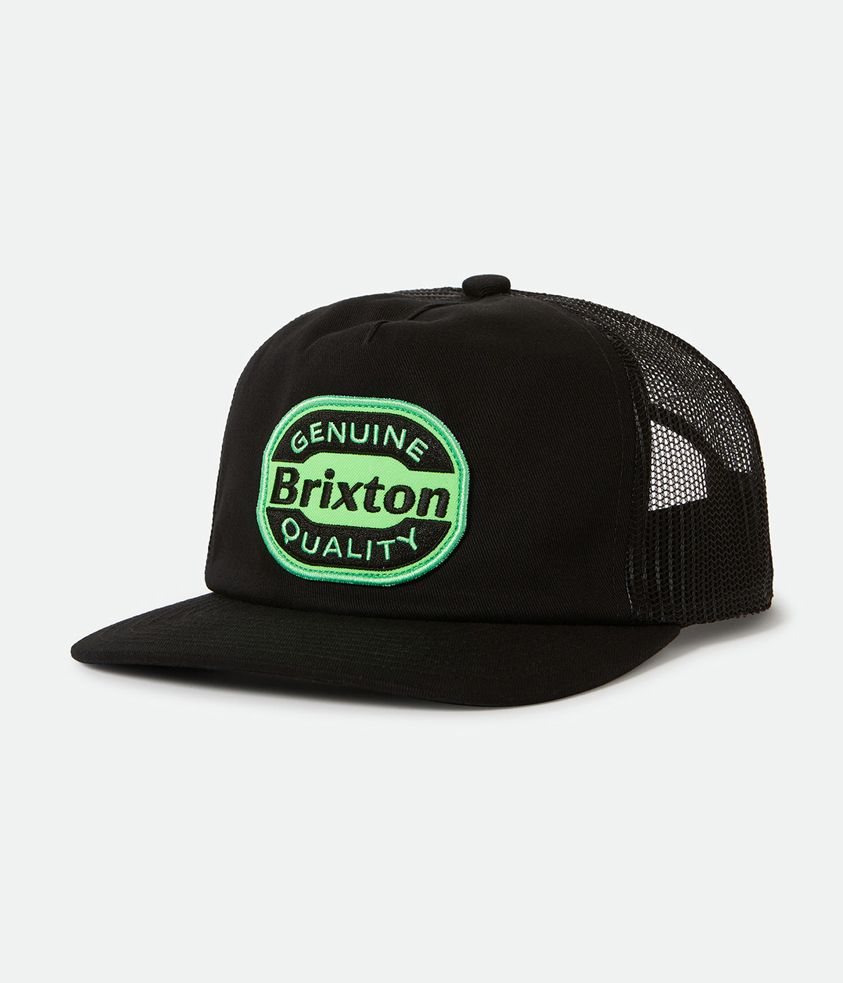 Brixton Cap Neon Keaton MP Trucker Hat Black Green