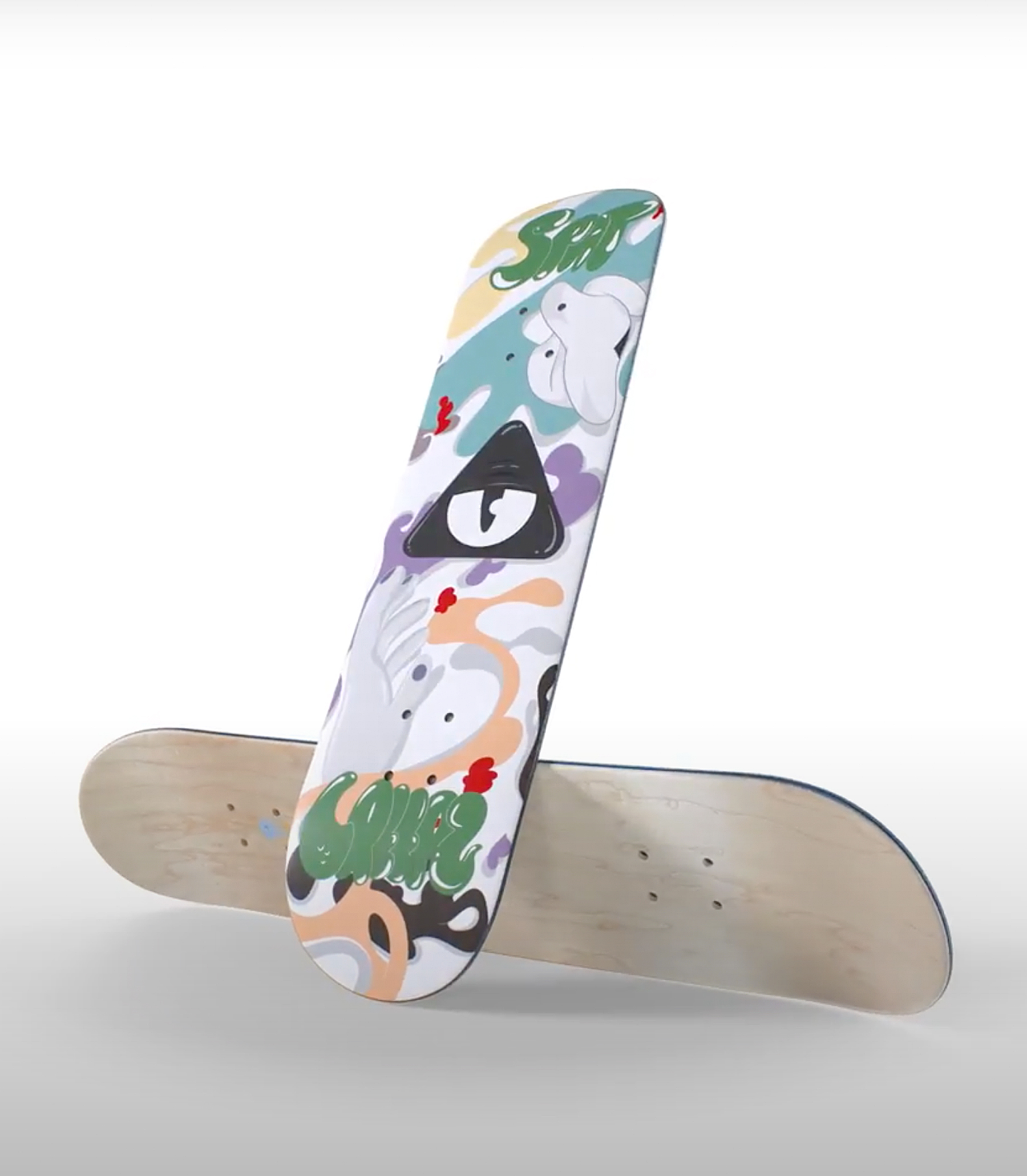 STR337 - Cold Blooded Creepz x Spat Skateboard - 8" - Classic white - 8"