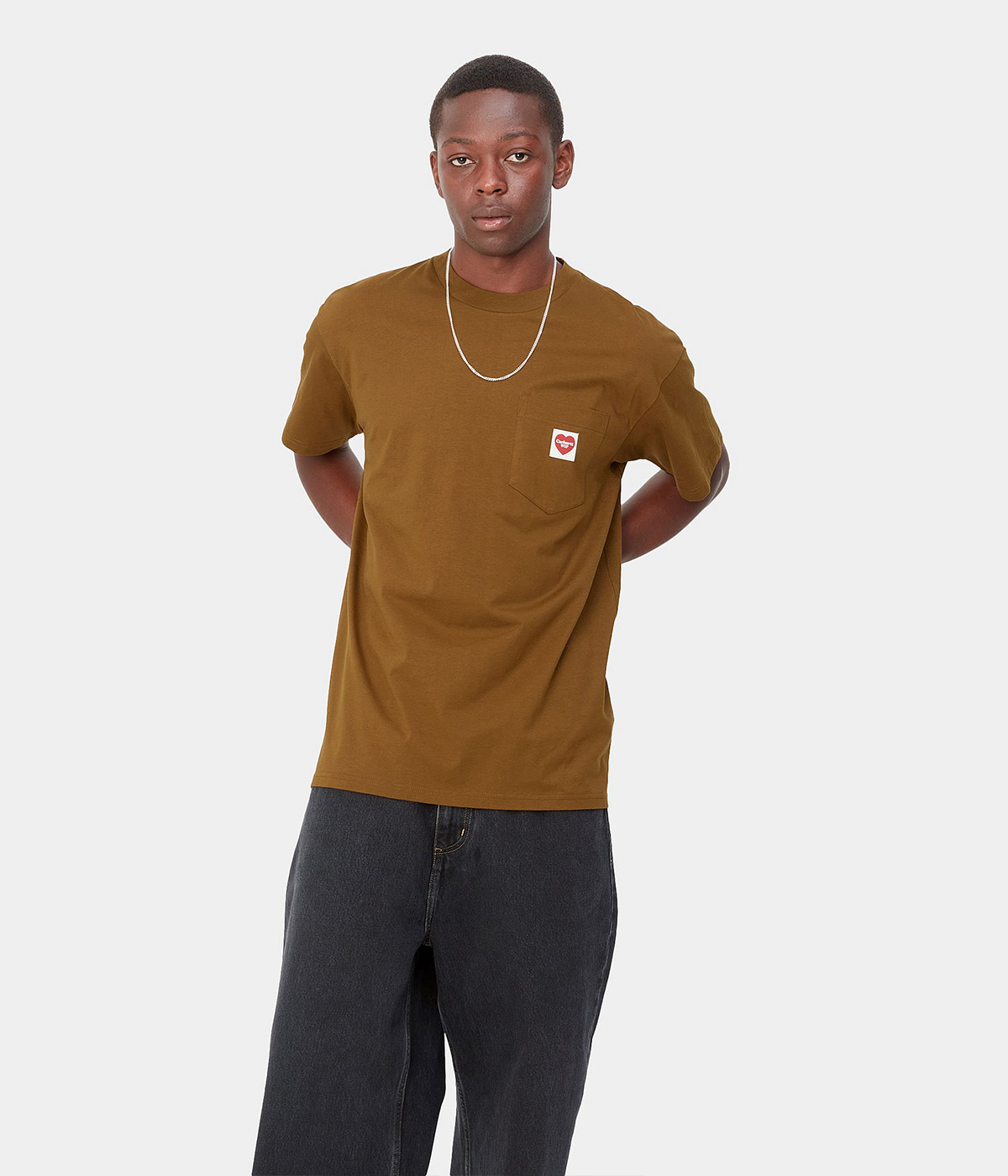 Carhartt - T-skjorte S/S Pocket Heart - Deep H Brown - L