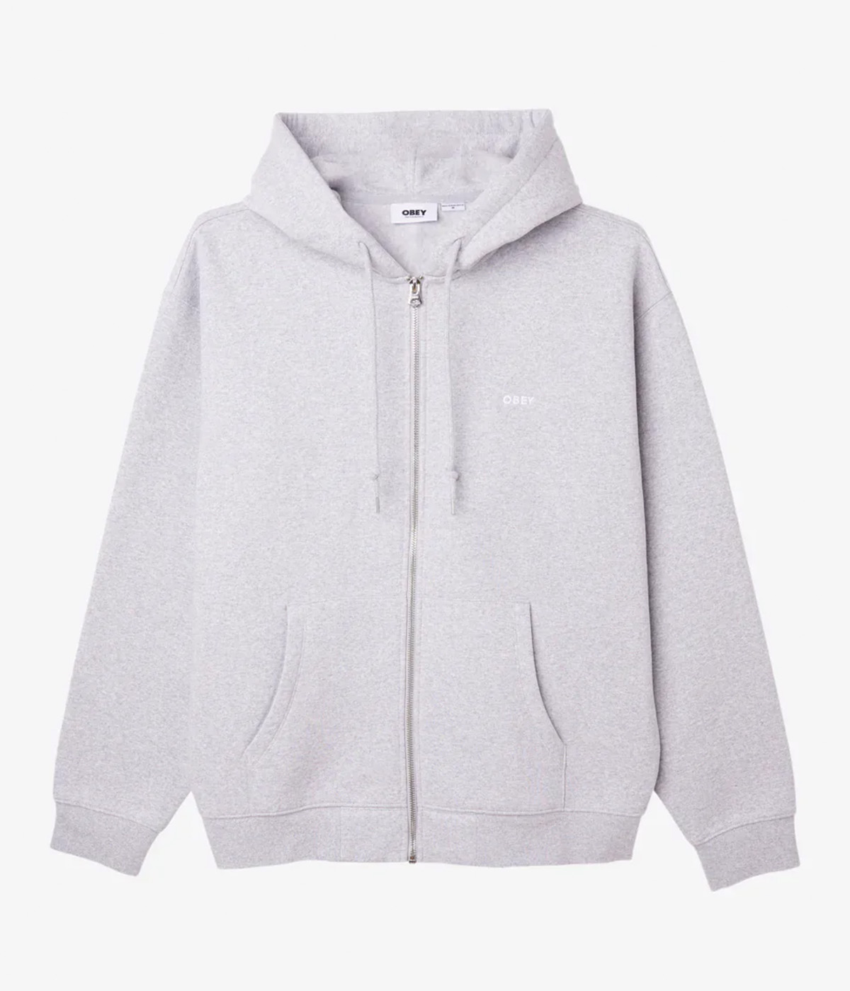 【OBEY】 ESTABLISHED WORKS BOLD ZIPHOOD ASH GREY Obey Zip Hoodie Established Works Bold Ash Grey