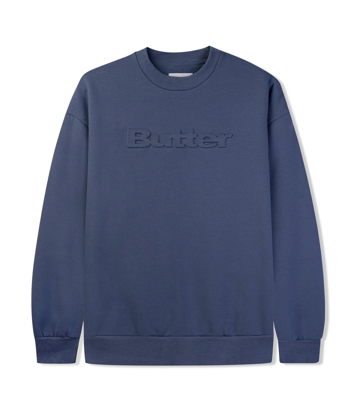 Butter Goods Embossed Logo Crewneck Sweater Denim