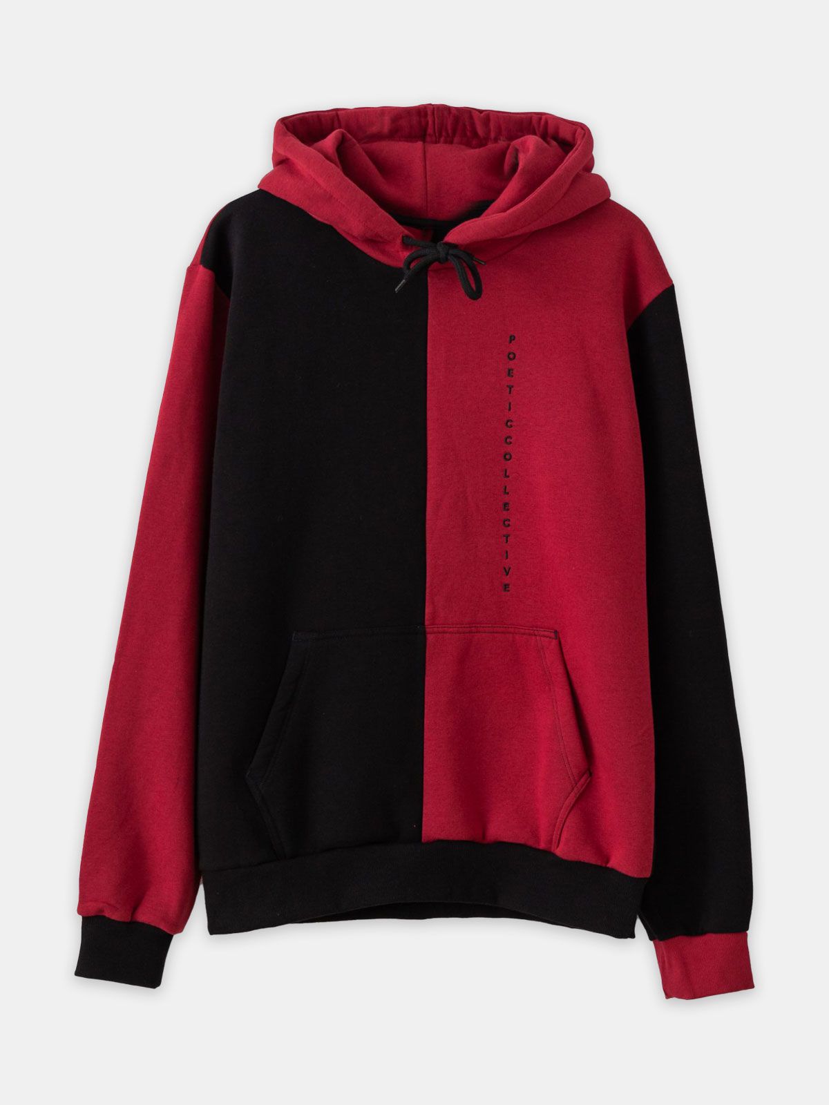 Poetic Collective - Block Color Hoodie - Black/Red - L