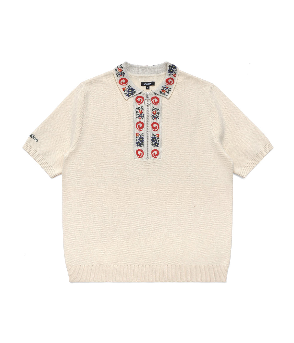 Malbon Golf - Polo Laurent Jacquard Placket - Ivory - S