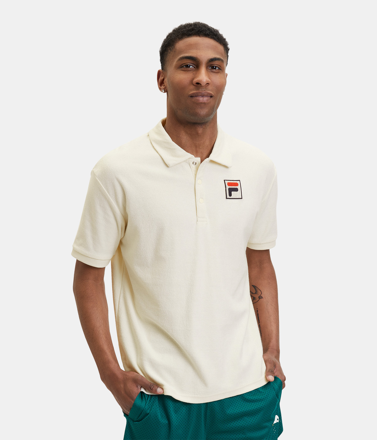 Fila Polo Shirt Liverpool Towelling Antique White
