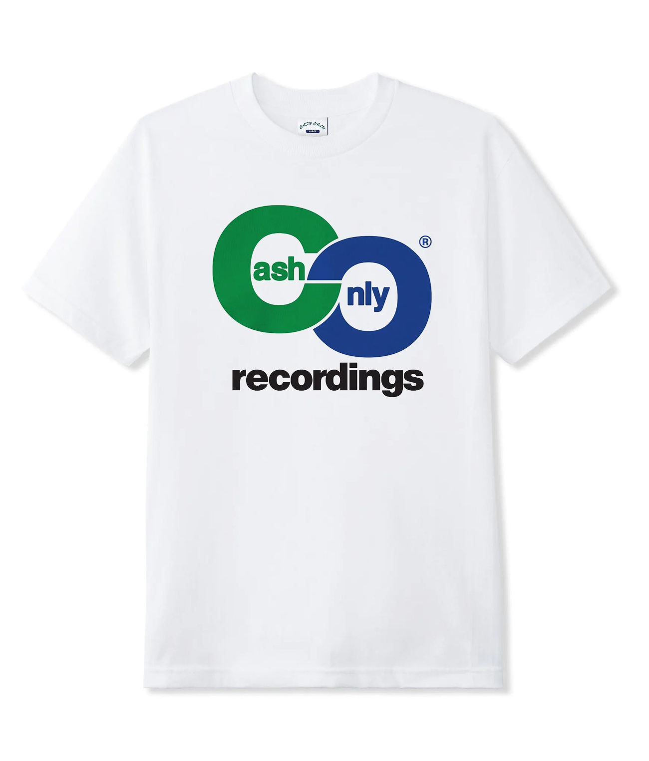 【CASH ONLY】 Recordings Tee - White Cash Only Recordings T-shirt White