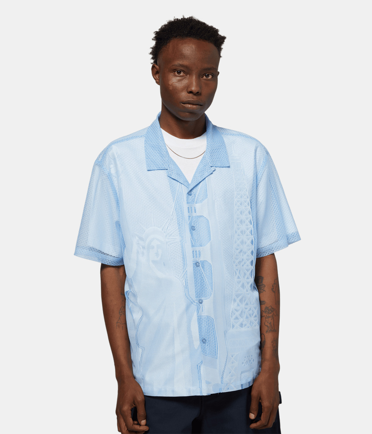 HUF Shirt World Tour S/S Lace Cloud Blue