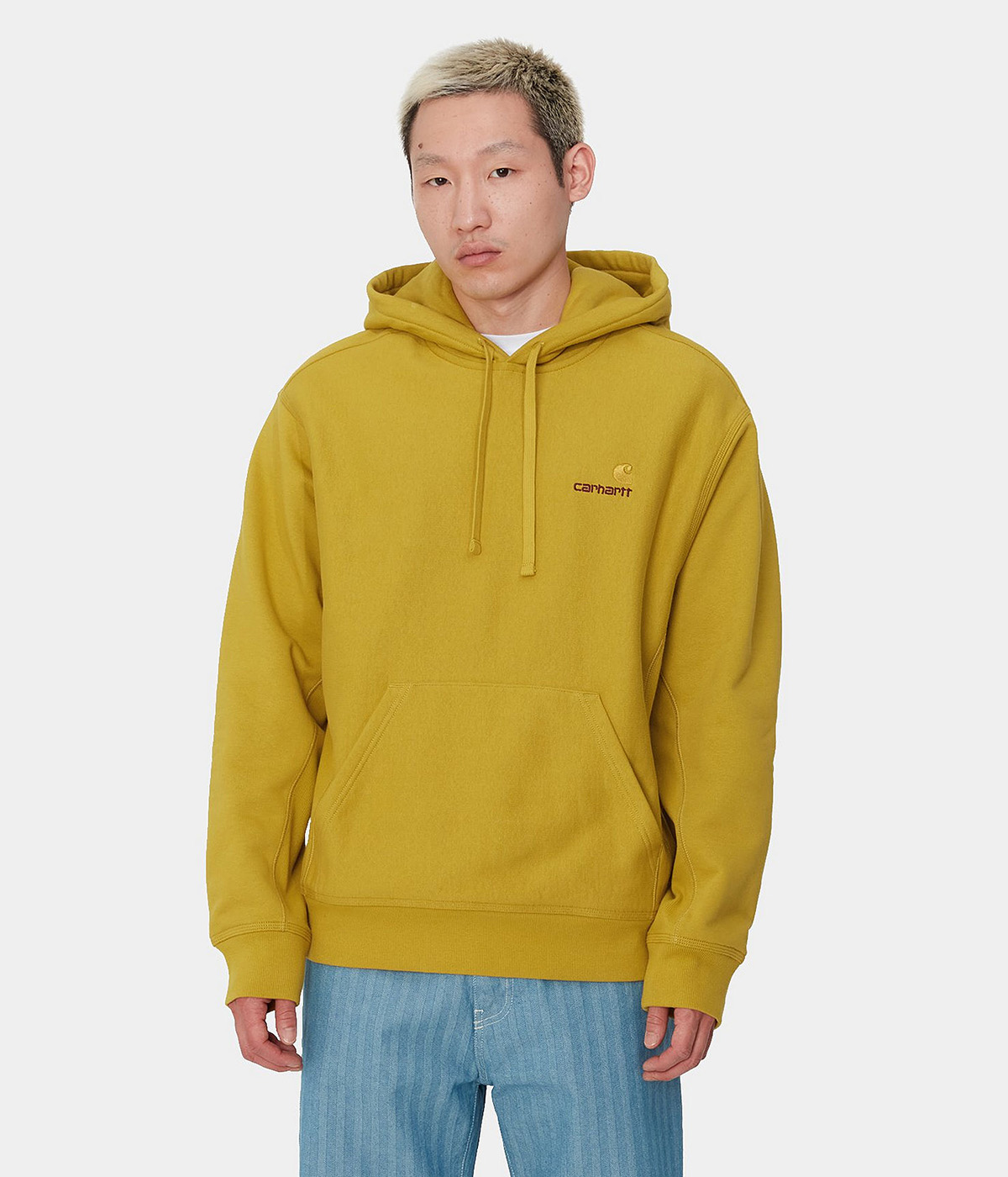 Carhartt - Hooded American Script Sweat - Golden Olive - XS