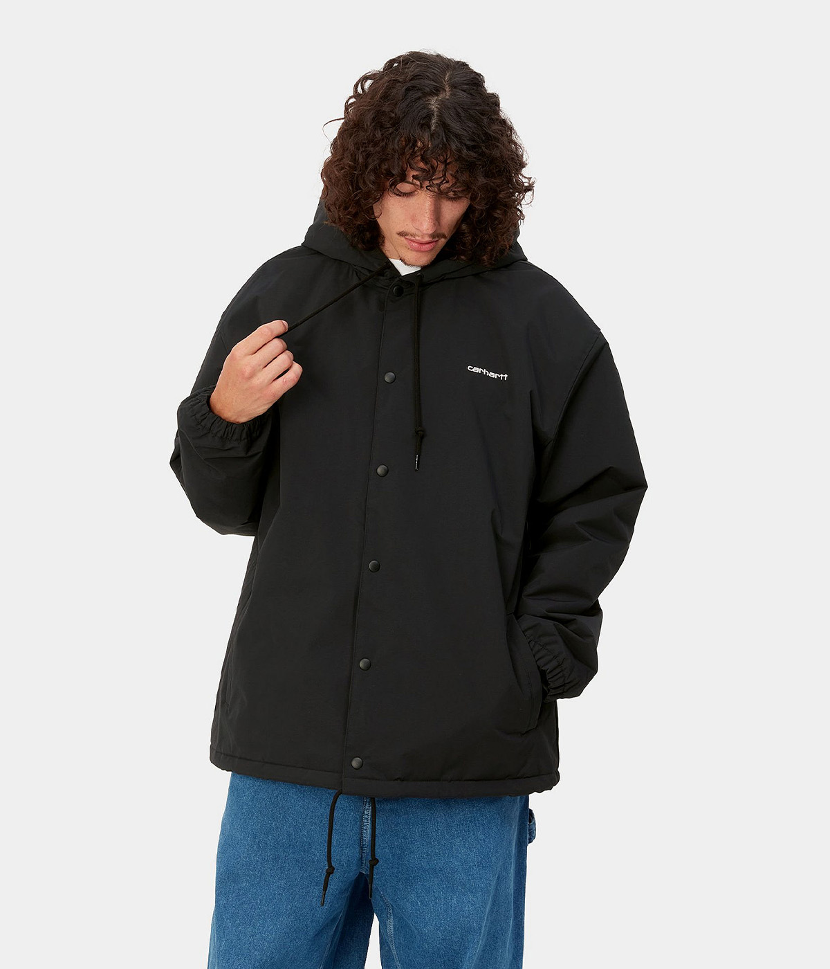 Carhartt Jacket Hooded Coach Black / White