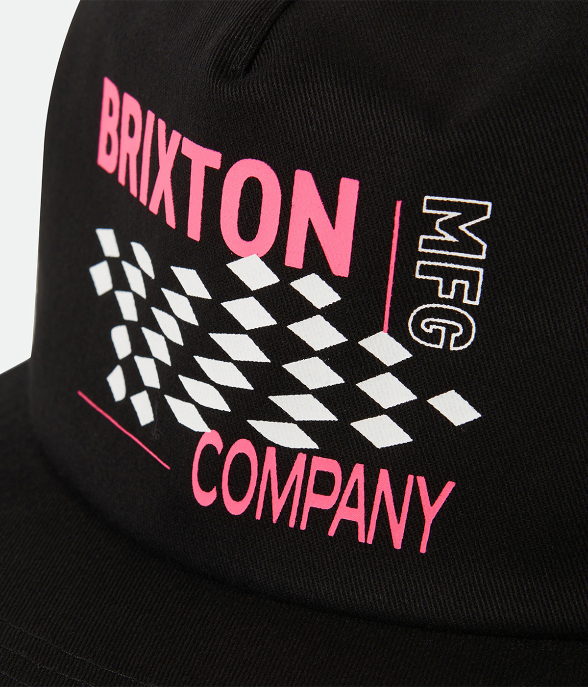 Brixton Cap Neon Finish Line HP Snapback Black Pink