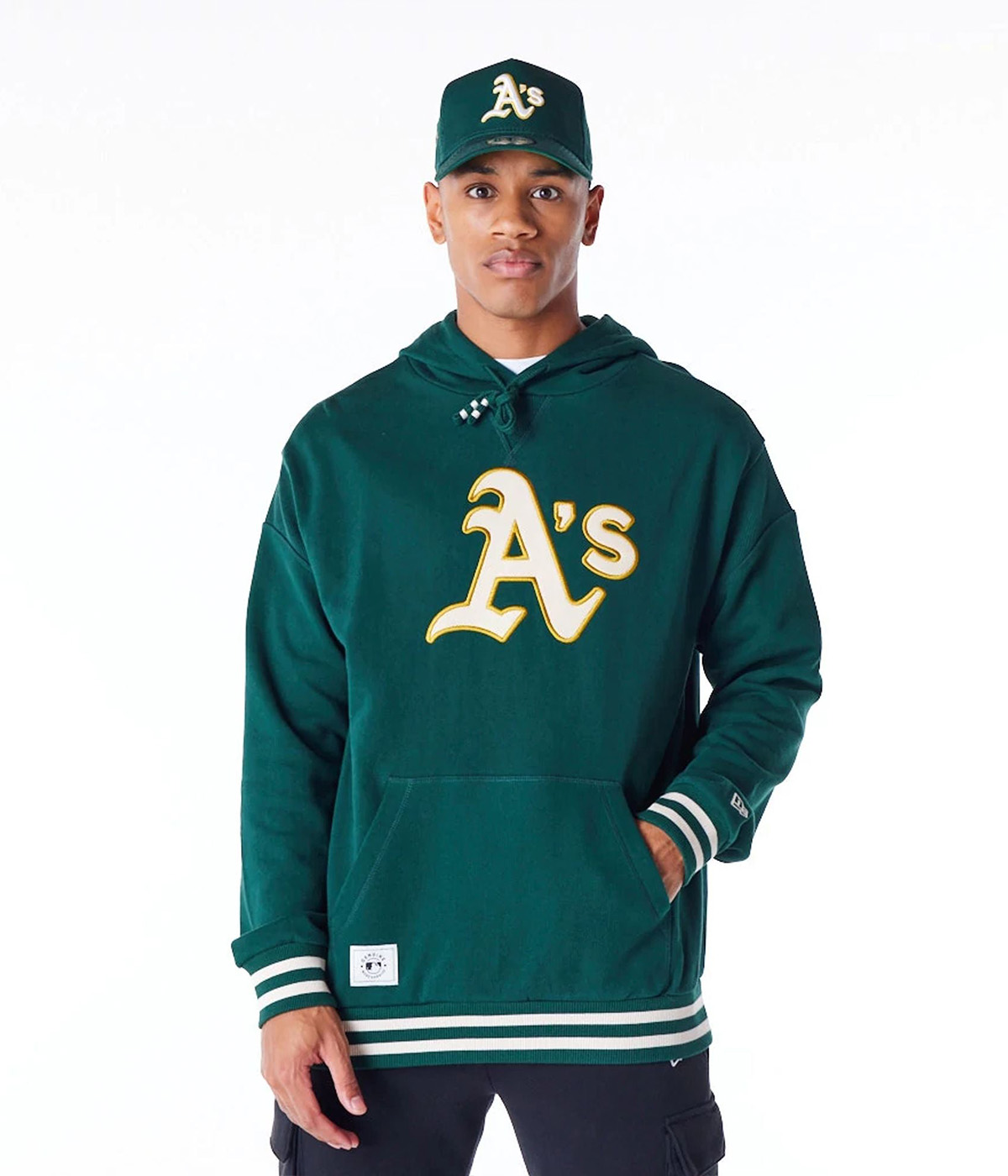 New Era - Hoodie Mlb Rib Infill Os Hoodie Oakland Athletics - Green - L