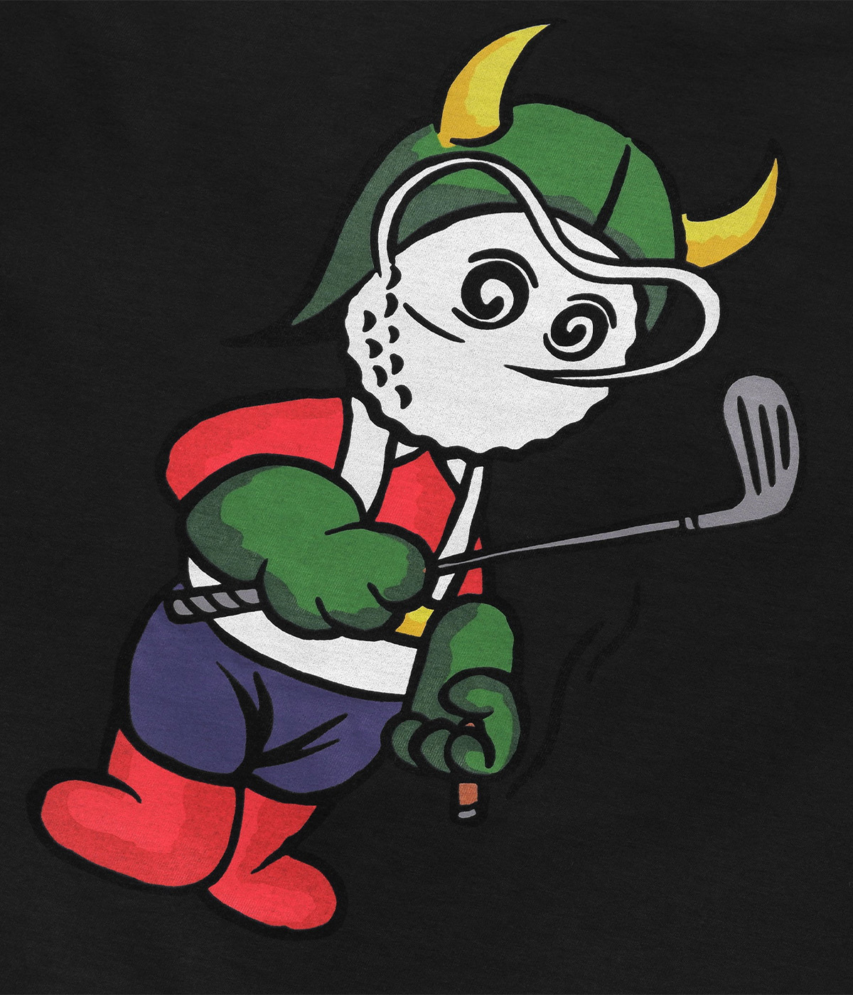 Malbon Golf T-shirt Martians Buckets Black