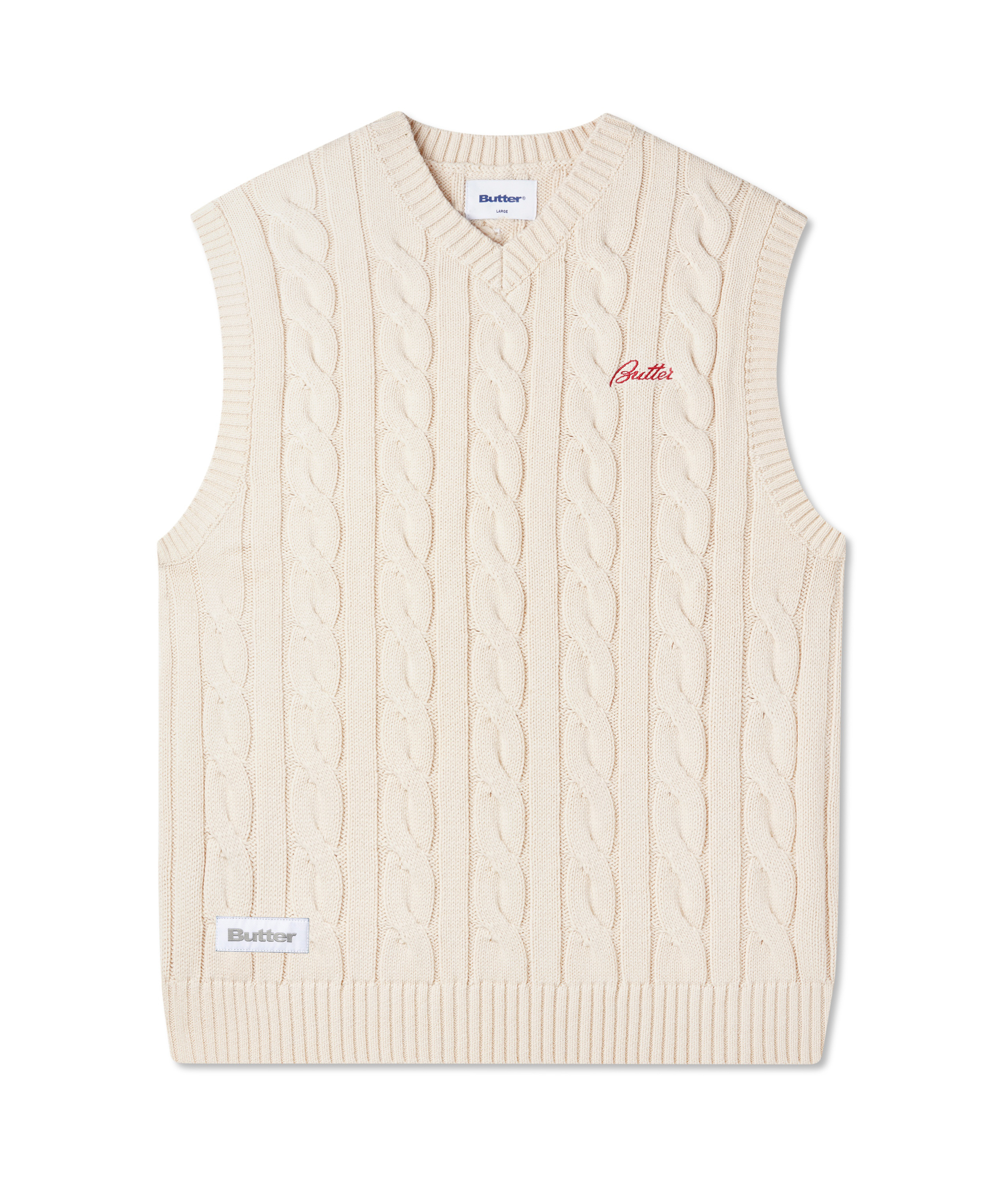 【BUTTER GOODS】 CABLE KNIT VEST : FOREST Butter Goods Cable Knit Vest Forest
