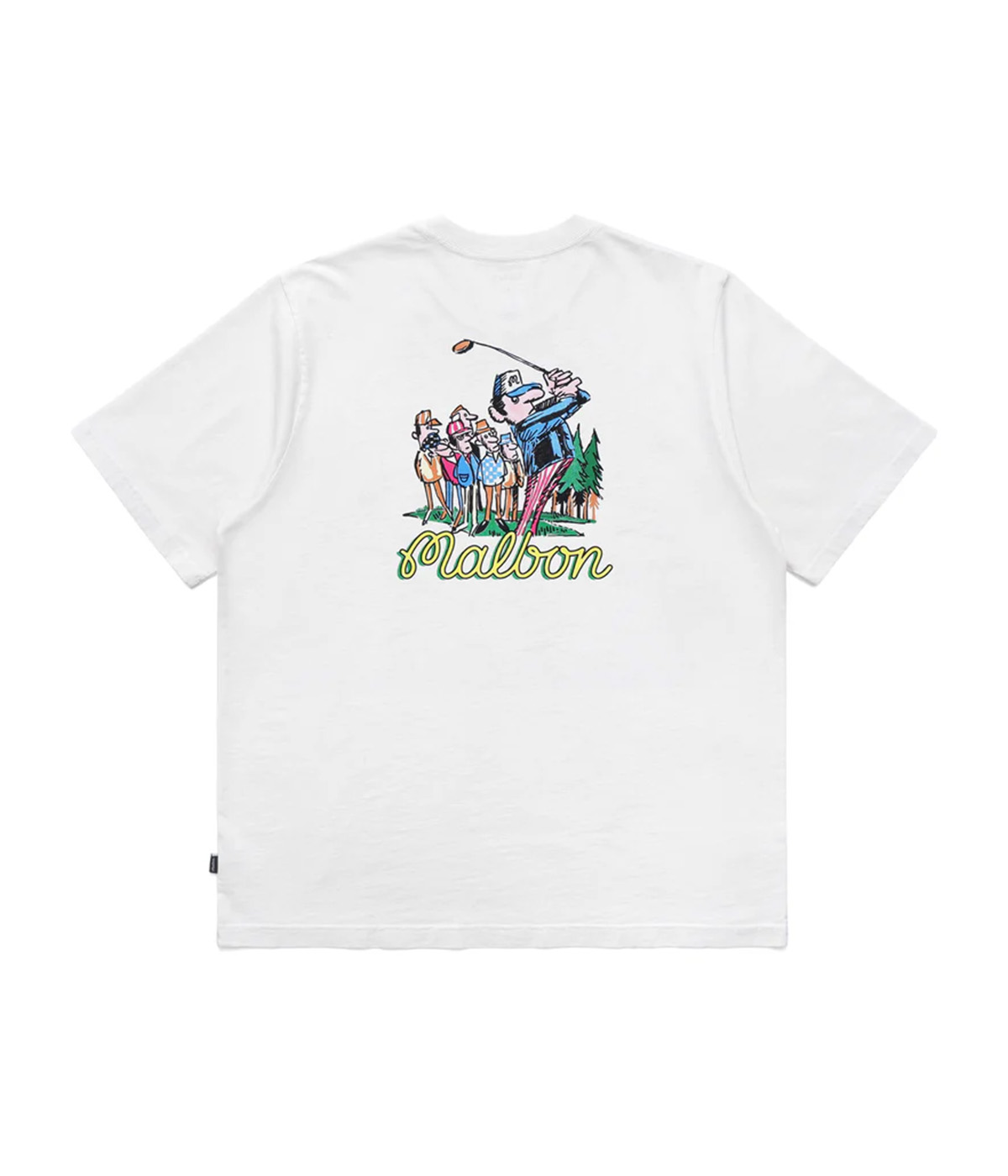 Malbon Golf T-Shirt - Moose SS Pocket Tee - White AW24