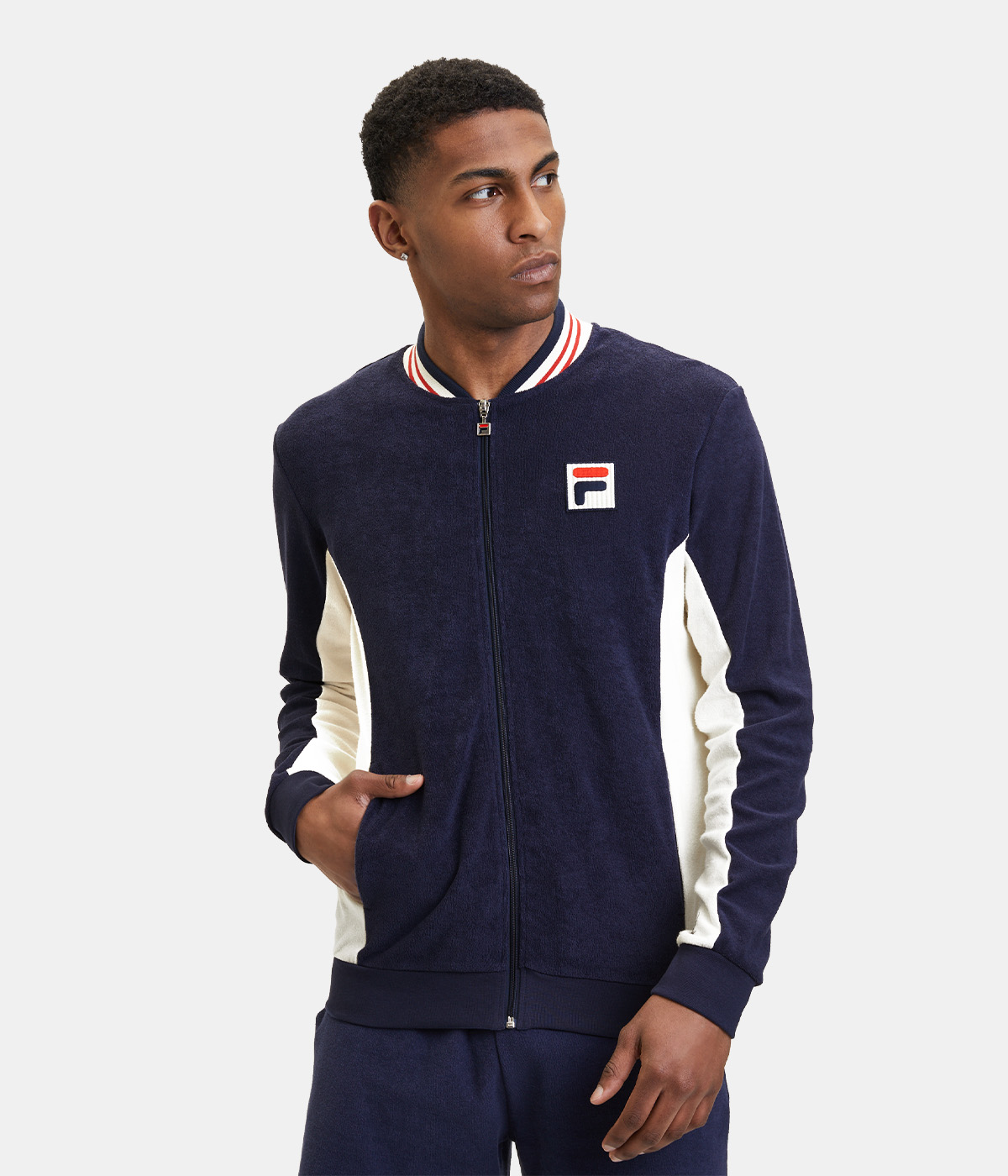 Fila Jacket Settanta Towelling Black Iris Antique White