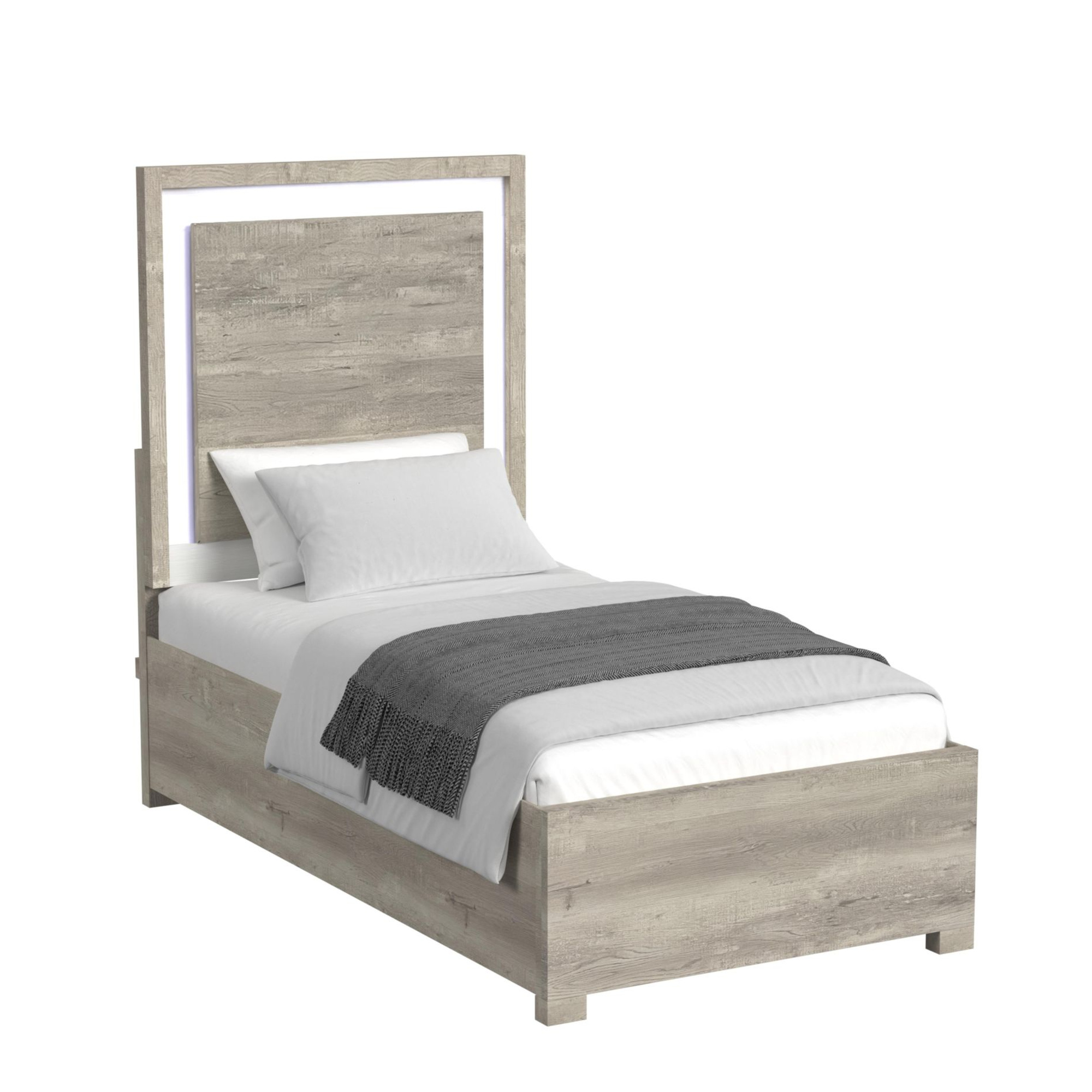 San Matteo Twin Bed with LED in Dual Tone
