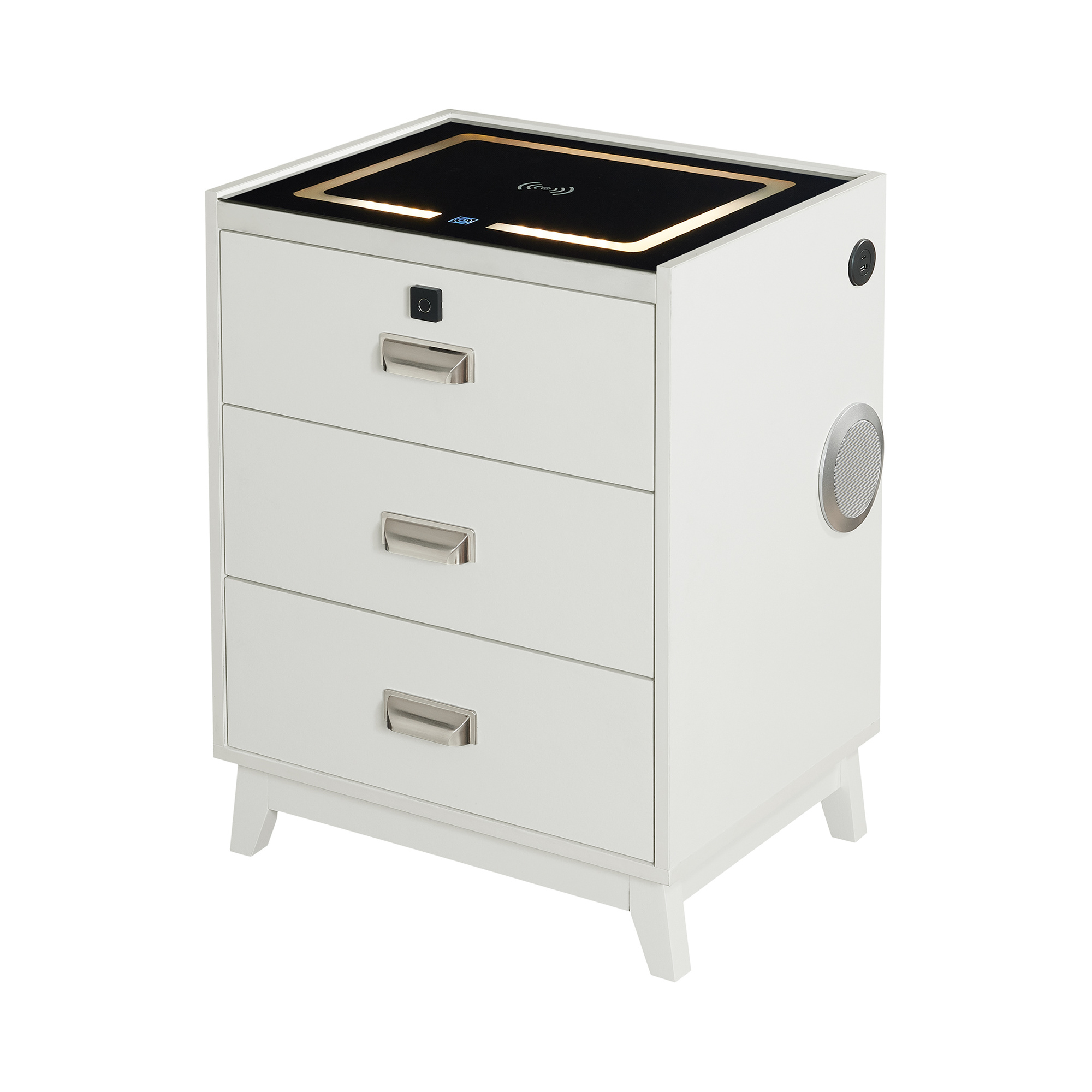 Rio Nightstand with Electronic Features in White