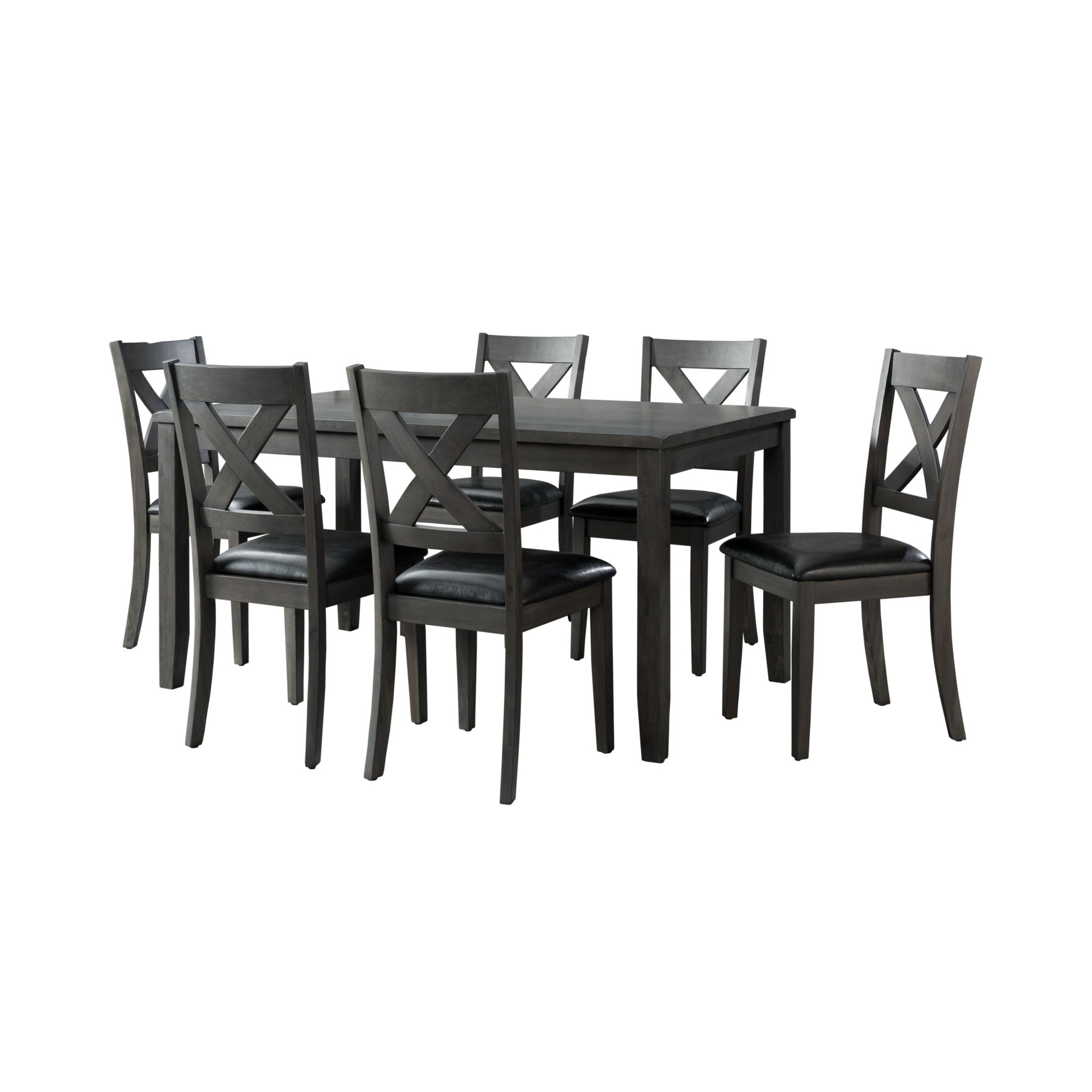 Alex 60" 7 PC Dining Set ( Table with PU Seat)