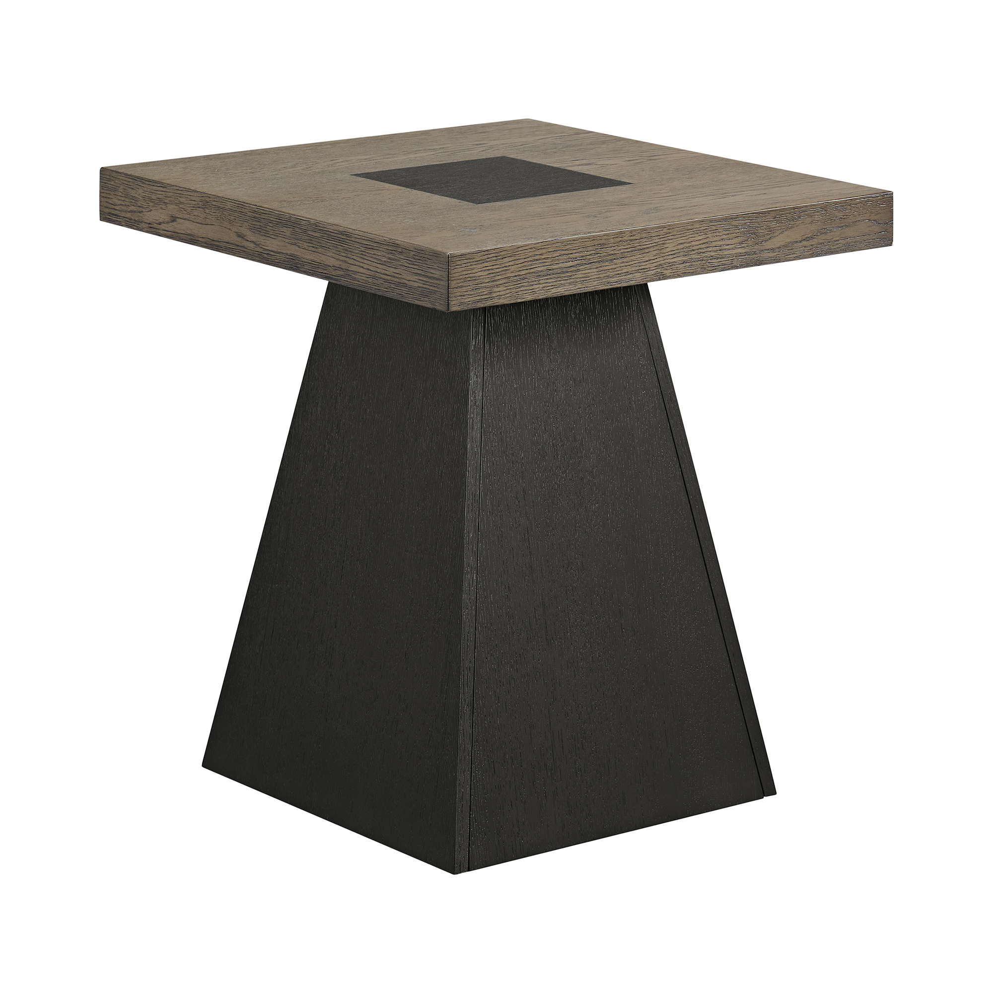 Jemma End Table in Grey and Dark Espresso