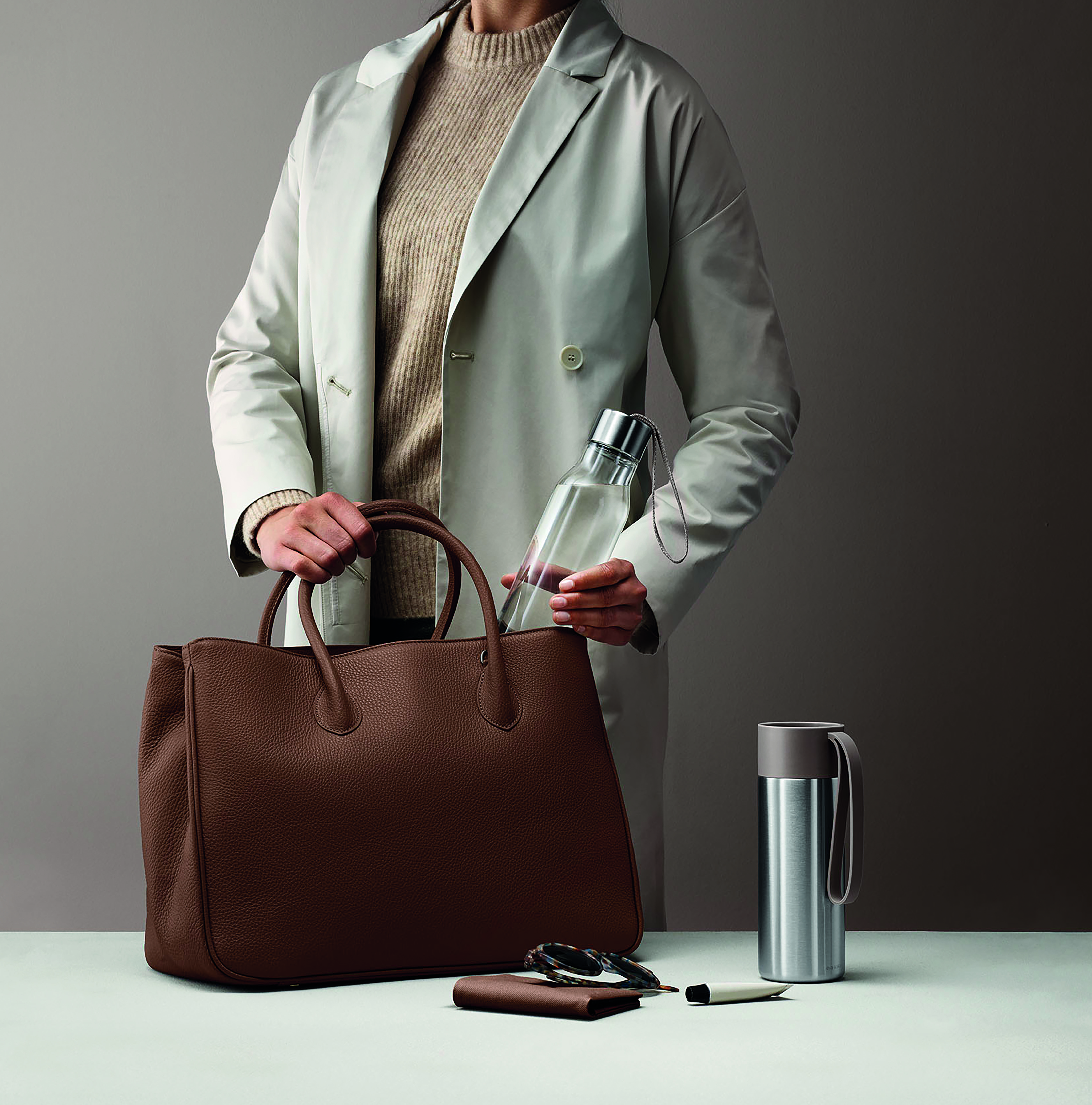 Drinking bottle 0.5l Warm grey