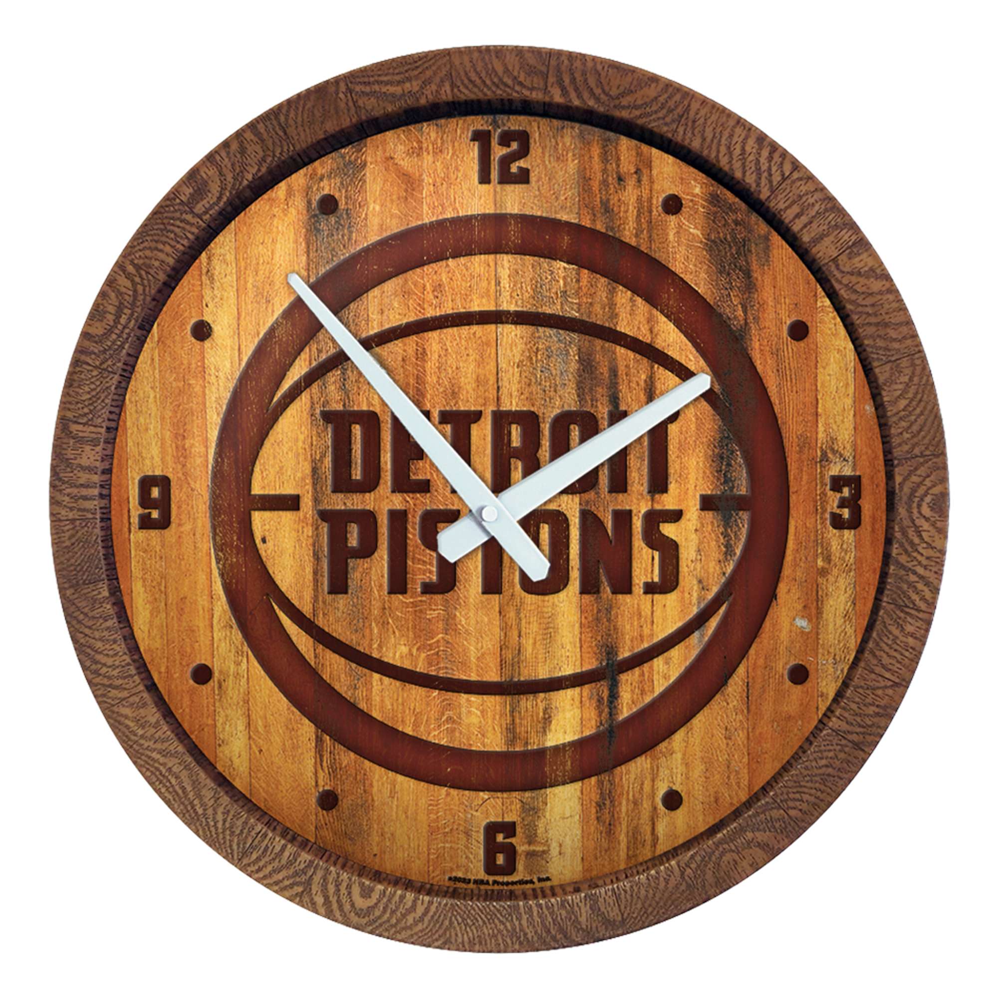 Detroit Pistons: "Faux" Barrel Top Clock    