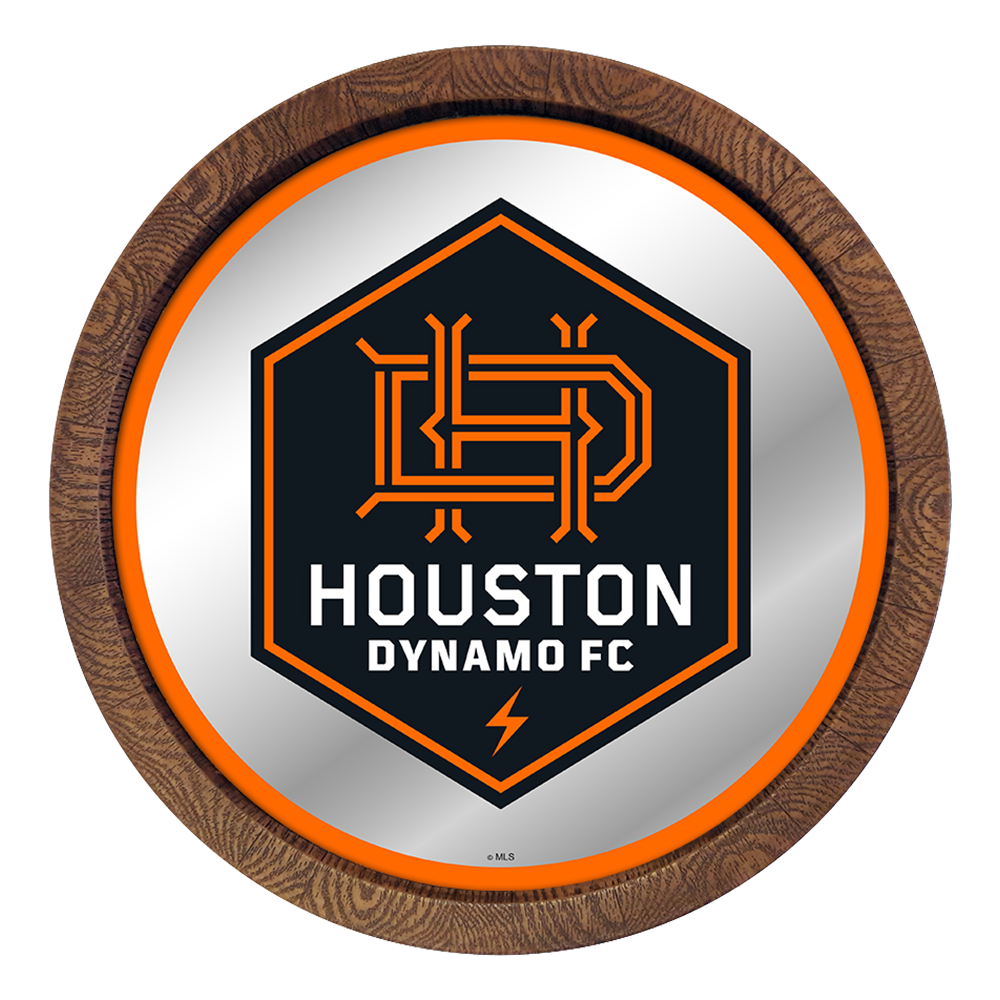 Houston Dynamo: Barrel Top Framed Mirror Mirrored Wall Sign