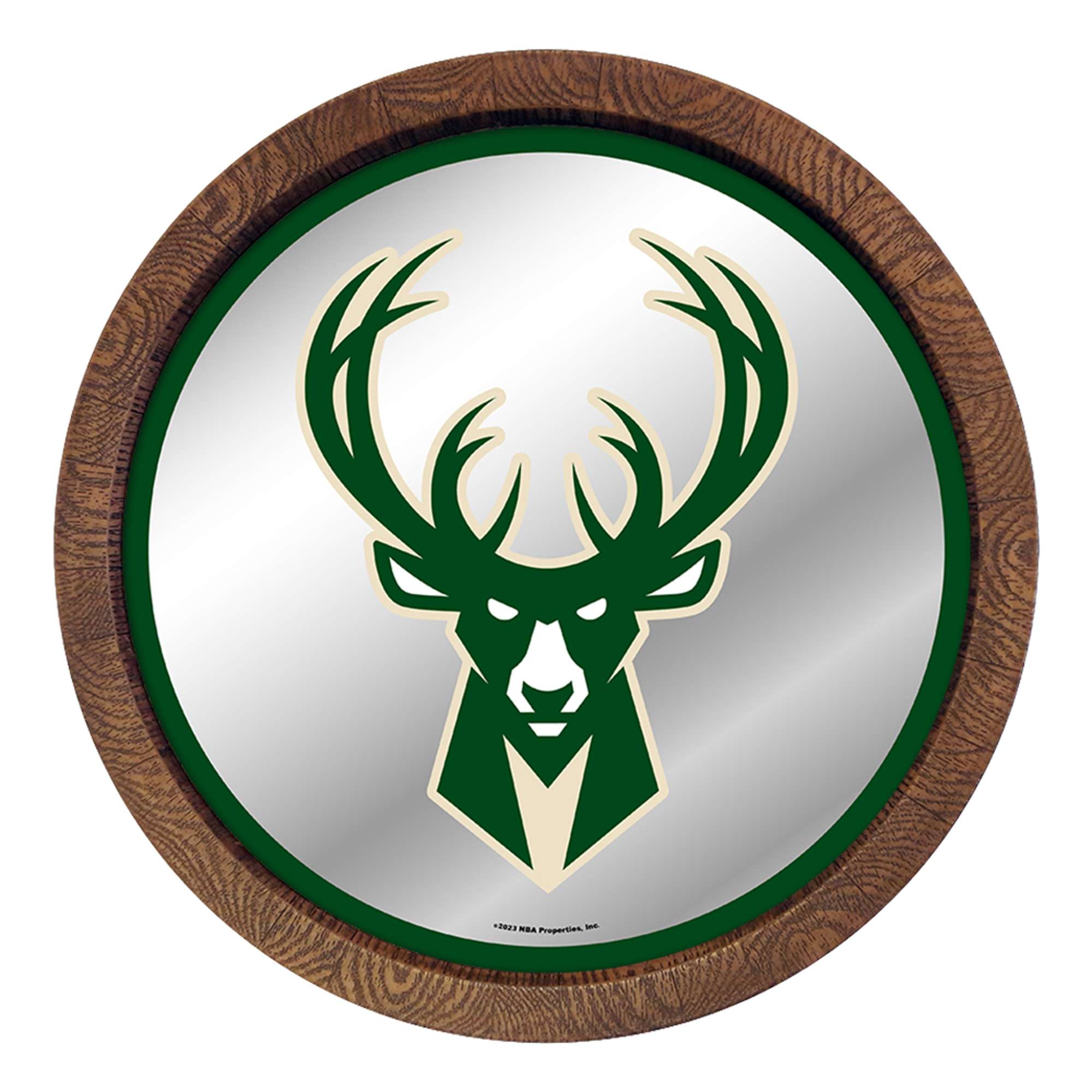 Milwaukee Bucks: "Faux" Barrel Top Mirrored Wall Sign    