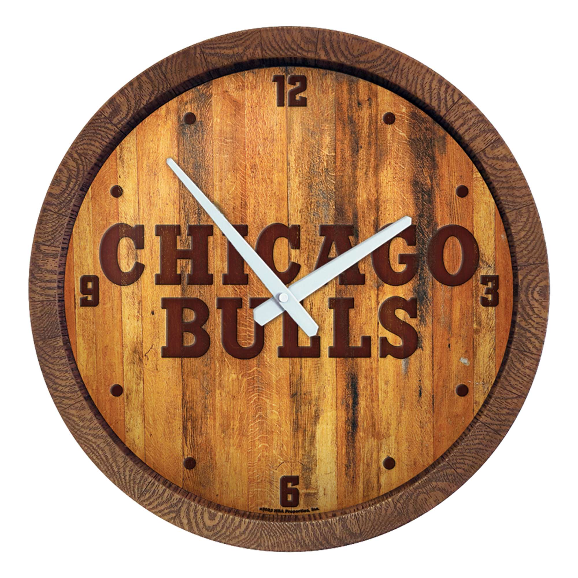 Chicago Bulls: Logo - "Faux" Barrel Top Clock    