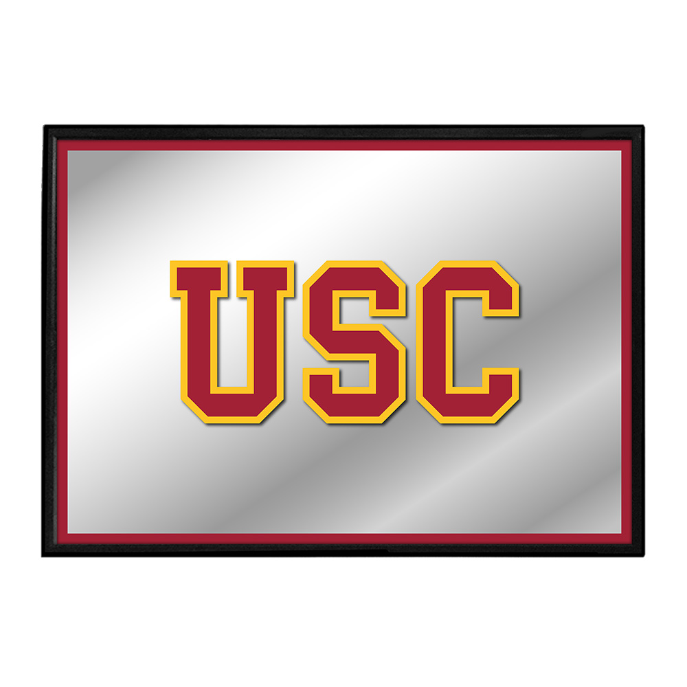 USC Trojans Framed Mirrored Wall Sign