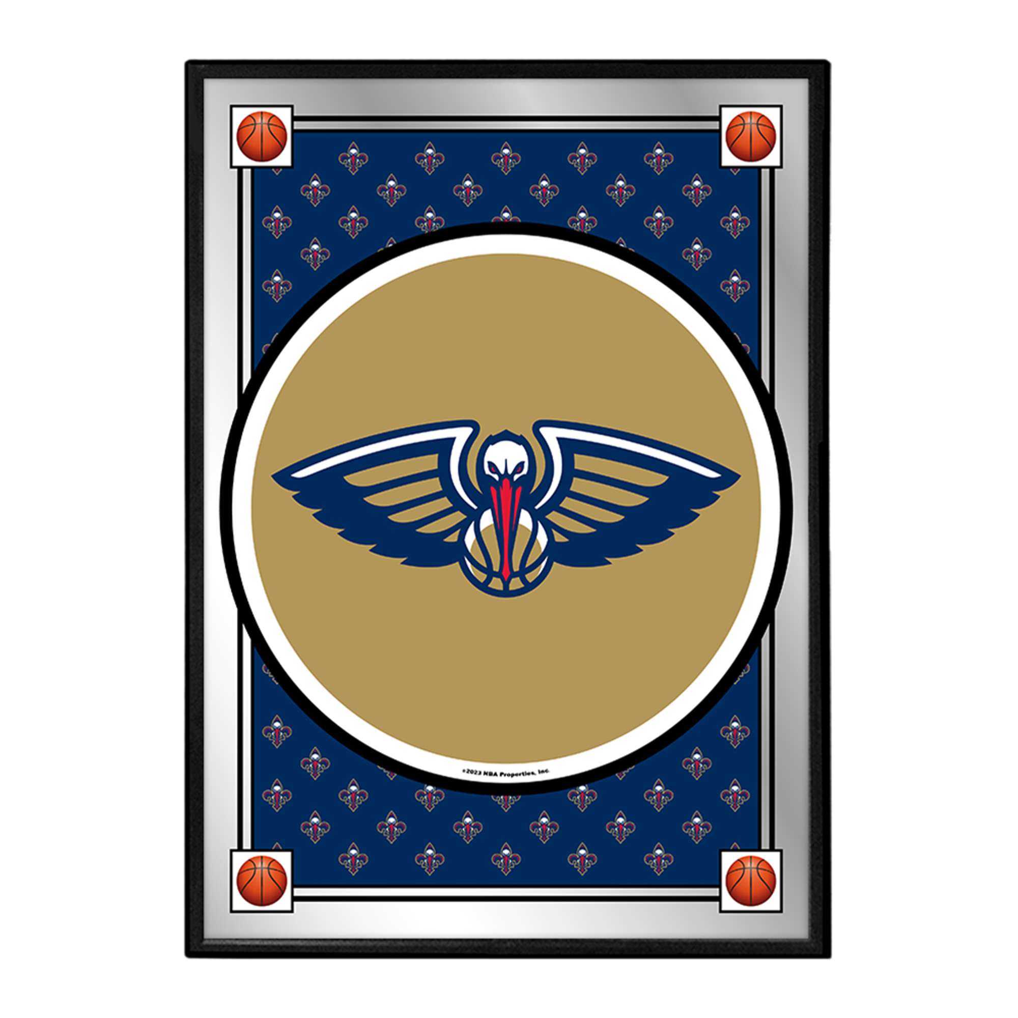 New Orleans Pelicans: Team Spirit - Framed Mirrored Wall Sign