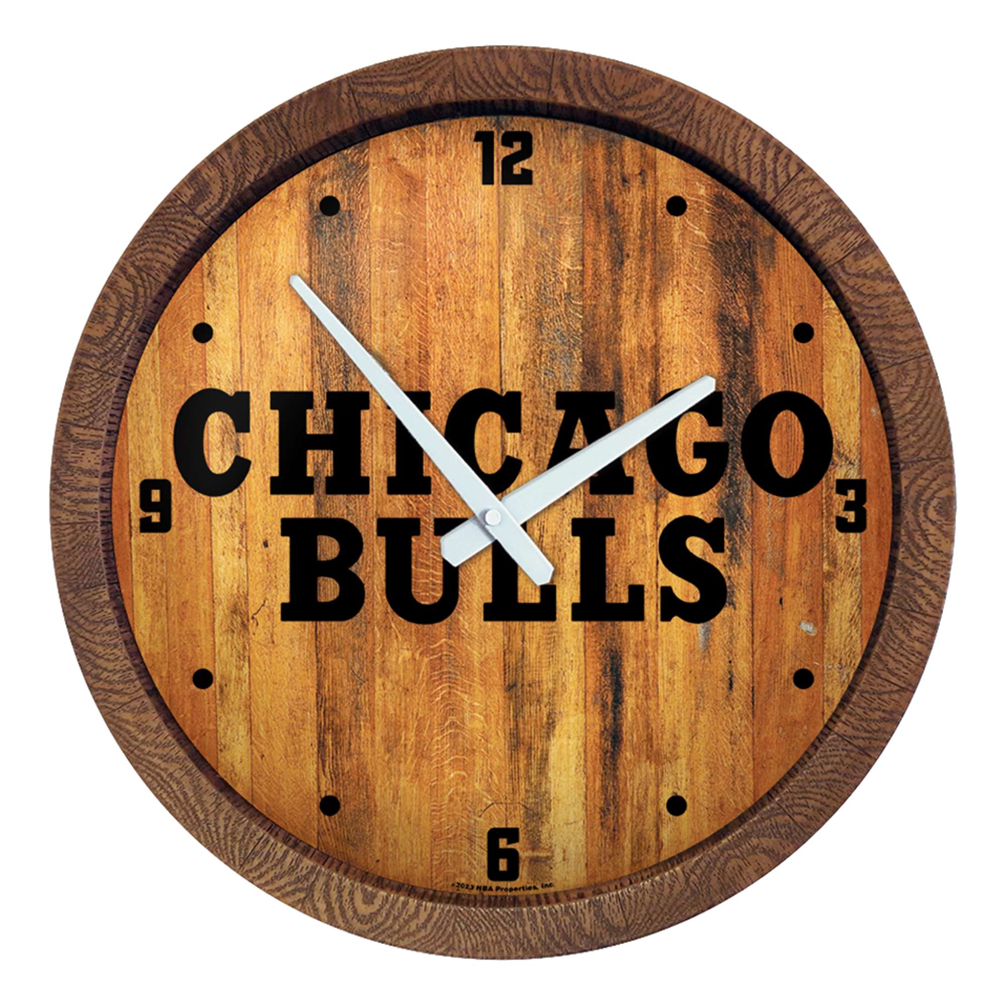 Chicago Bulls: Logo - "Faux" Barrel Top Clock    