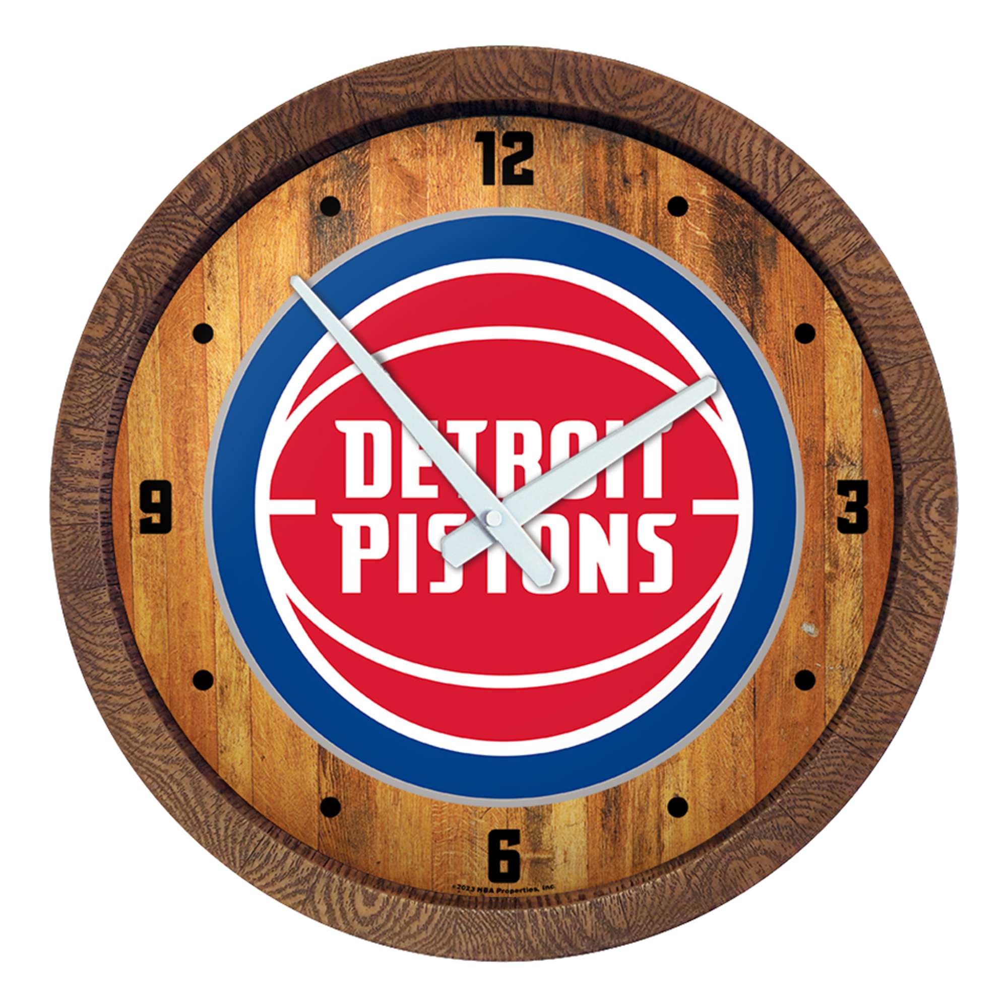 Detroit Pistons: "Faux" Barrel Top Clock    