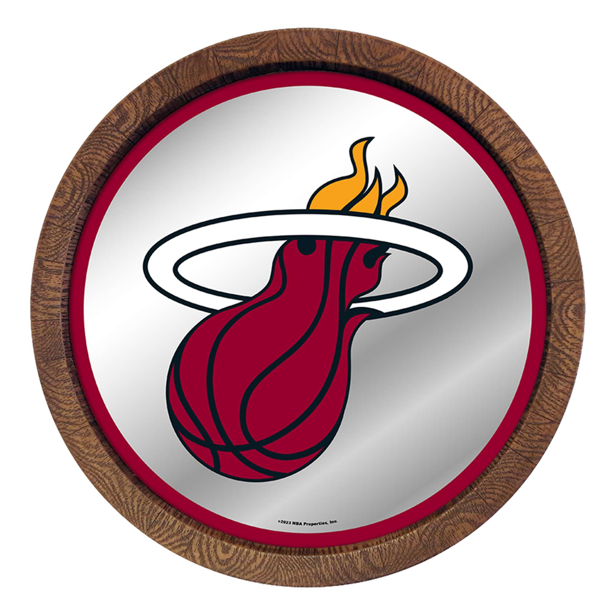 Miami Heat: "Faux" Barrel Top Mirrored Wall Sign    