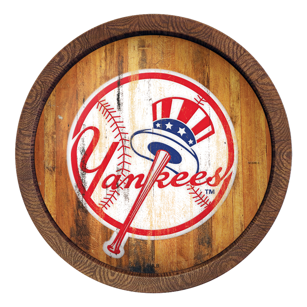 New York Yankees Weathered "Faux" Barrel Top Sign  