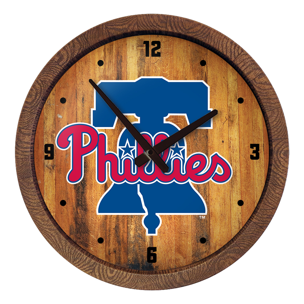 Philadelphia Phillies "Faux" Barrel Top Clock  