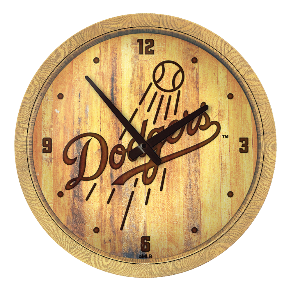 Los Angeles Dodgers Branded "Faux" Barrel Top Clock  