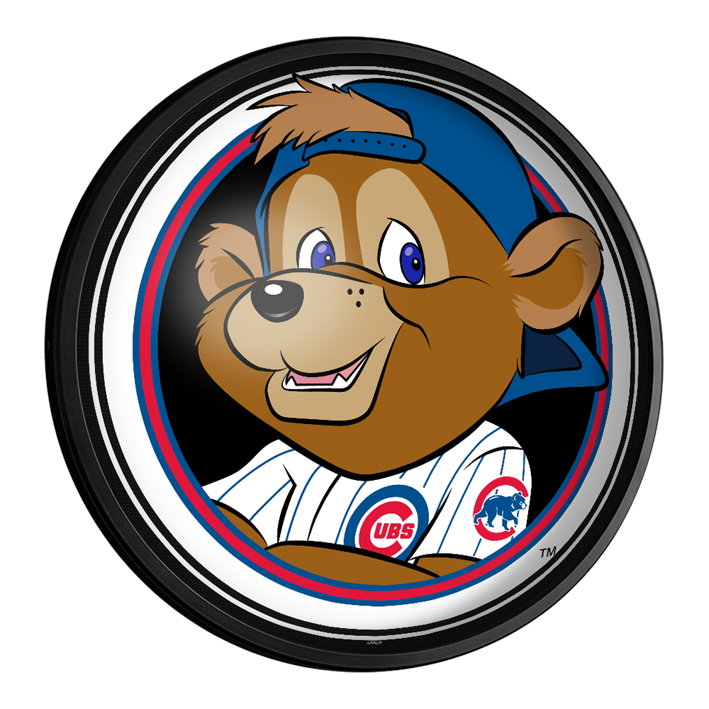 Chicago Cubs Mascot - Round Slimline Lighted Wall Sign  