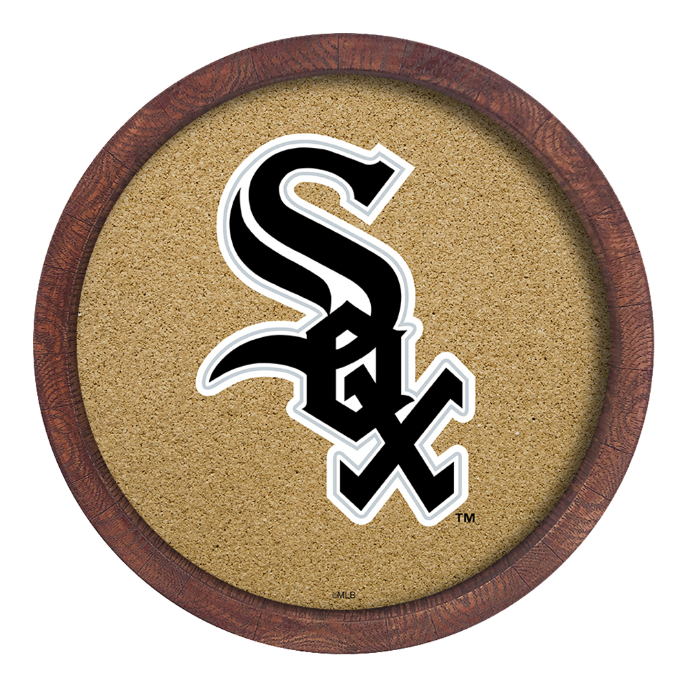 Chicago White Sox Logo - "Faux" Barrel Framed Cork Board  
